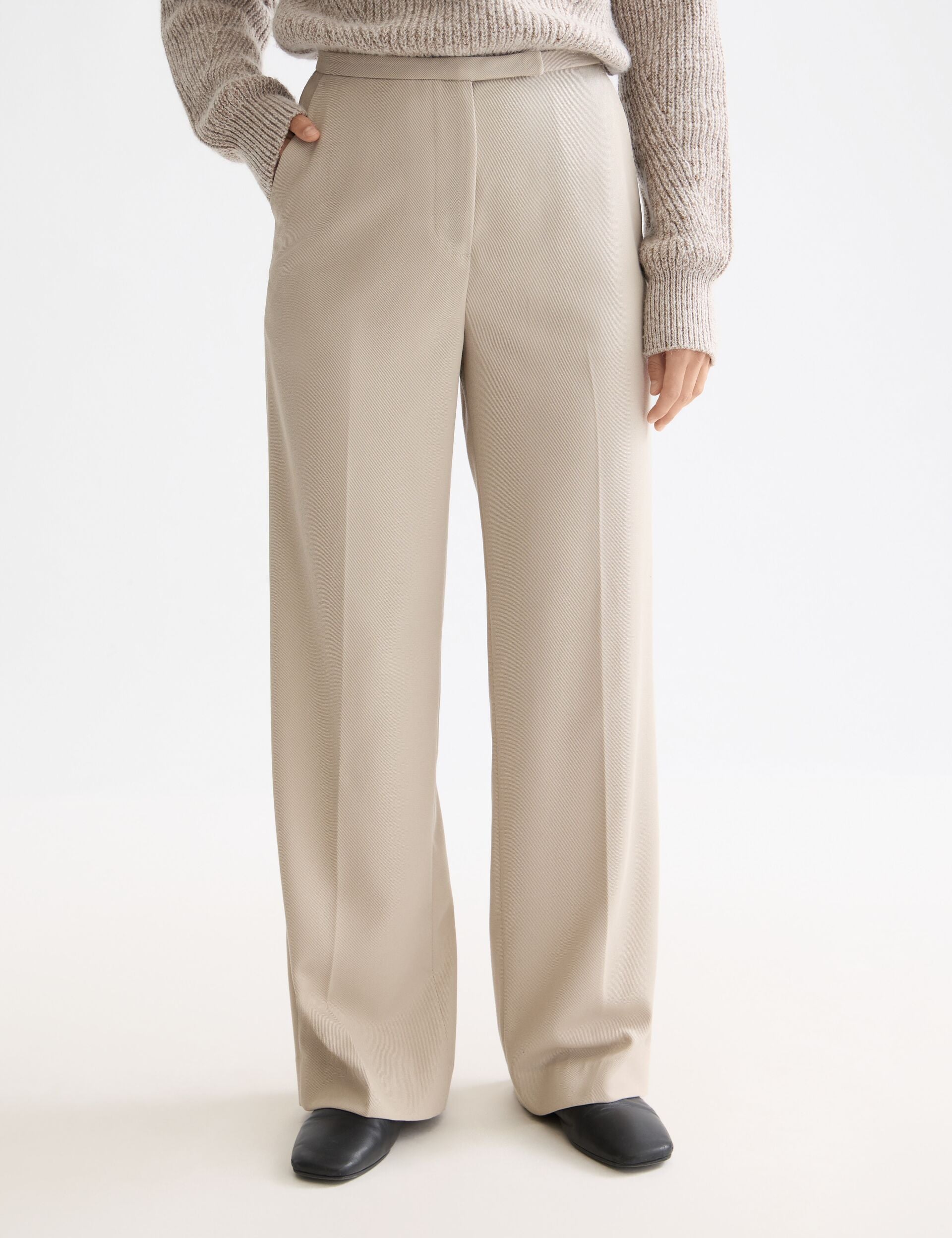 Edie - high rise wide leg gabardine pant