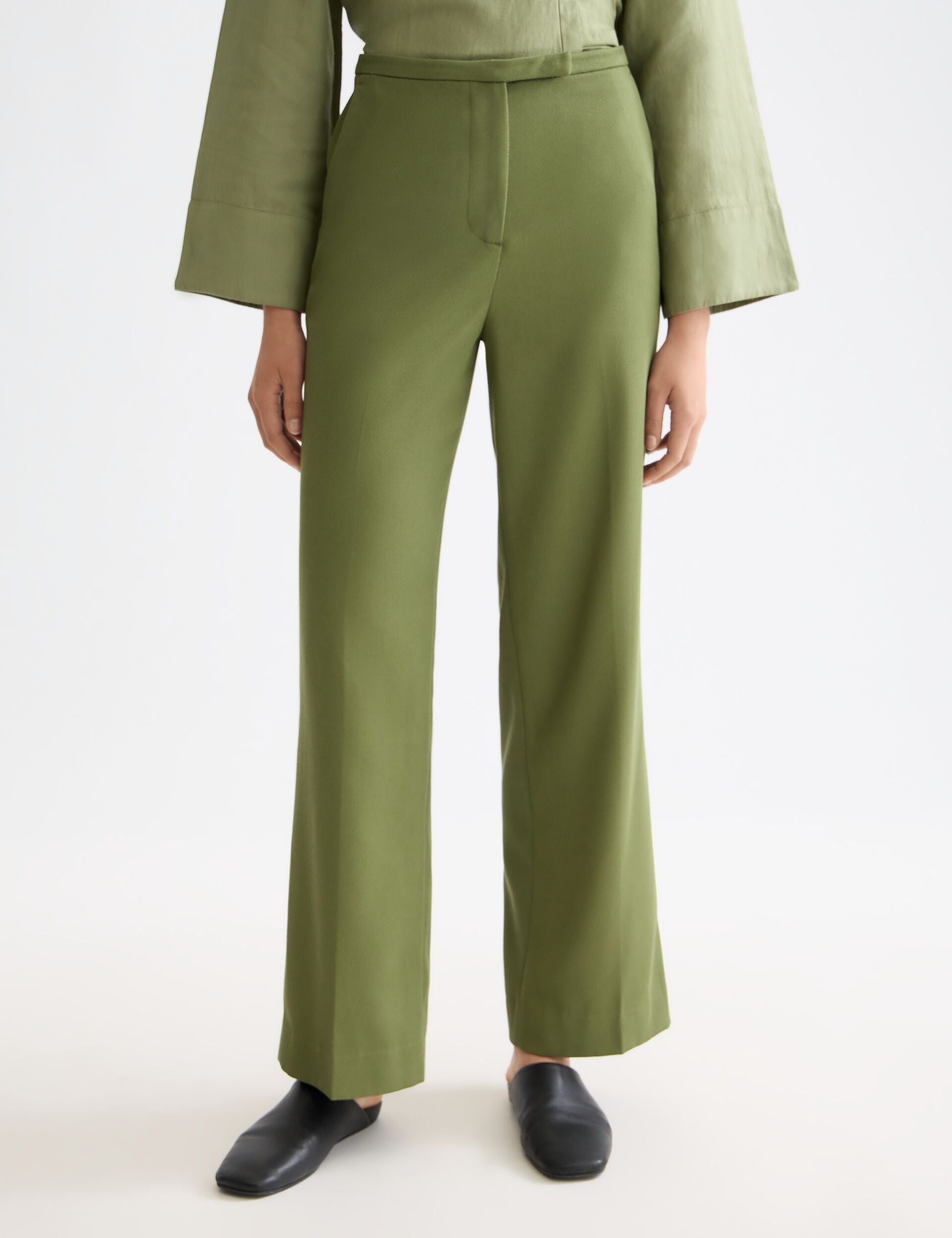 Edie - high rise wide leg gabardine pant
