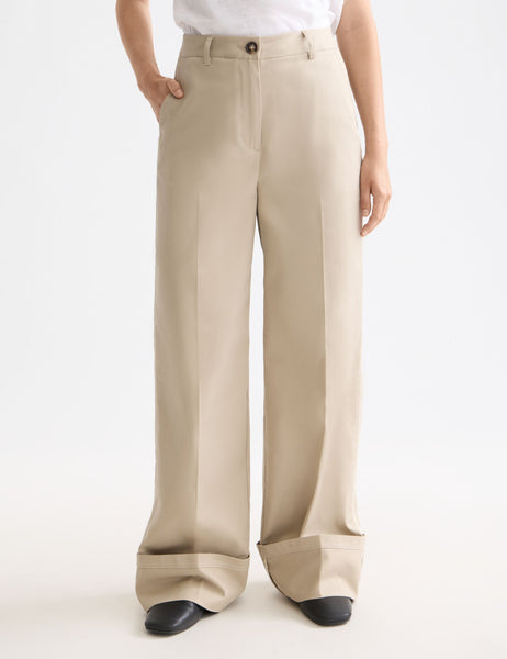 Luca high rise wide leg cuffed chino pant – Scotch & Soda