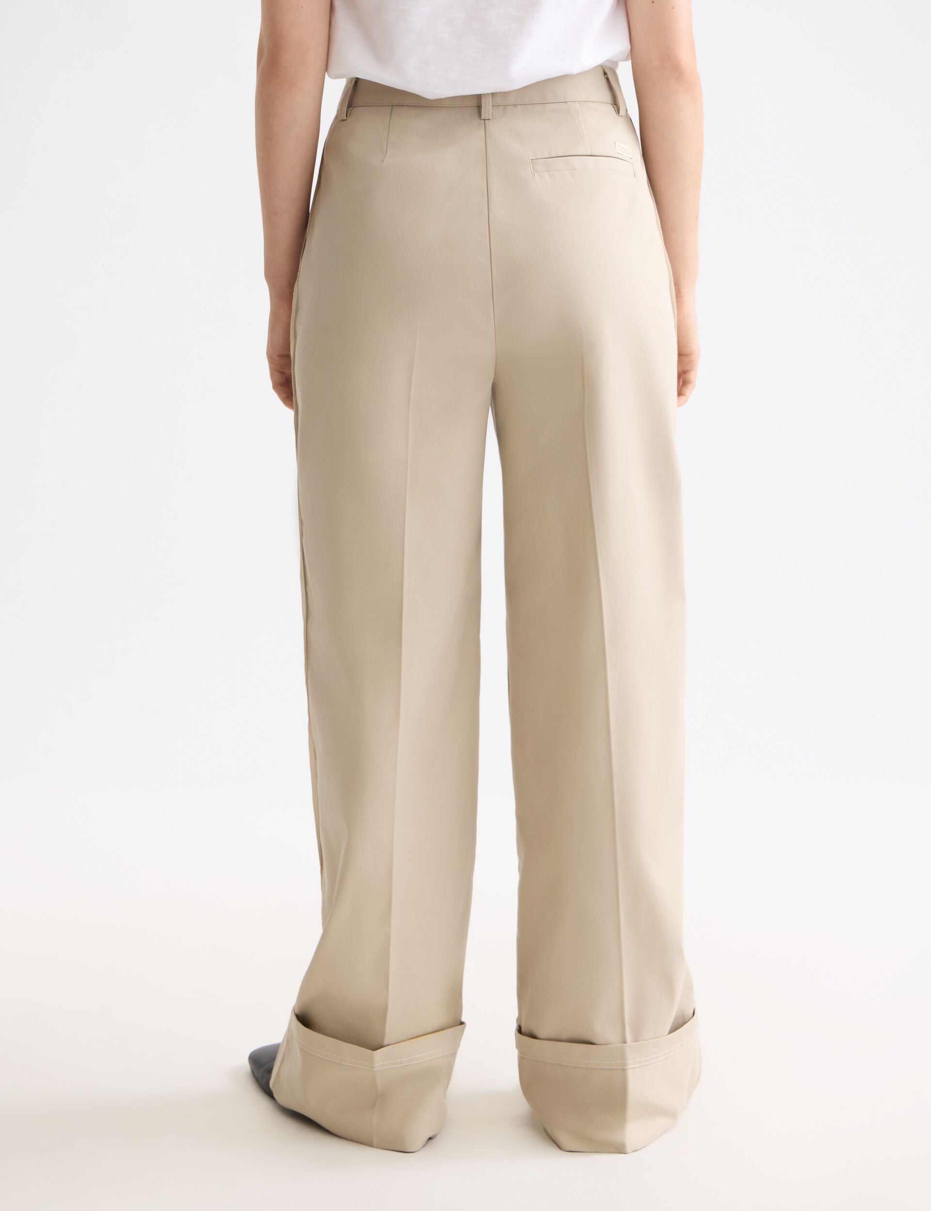 Luca high rise wide leg cuffed chino pant