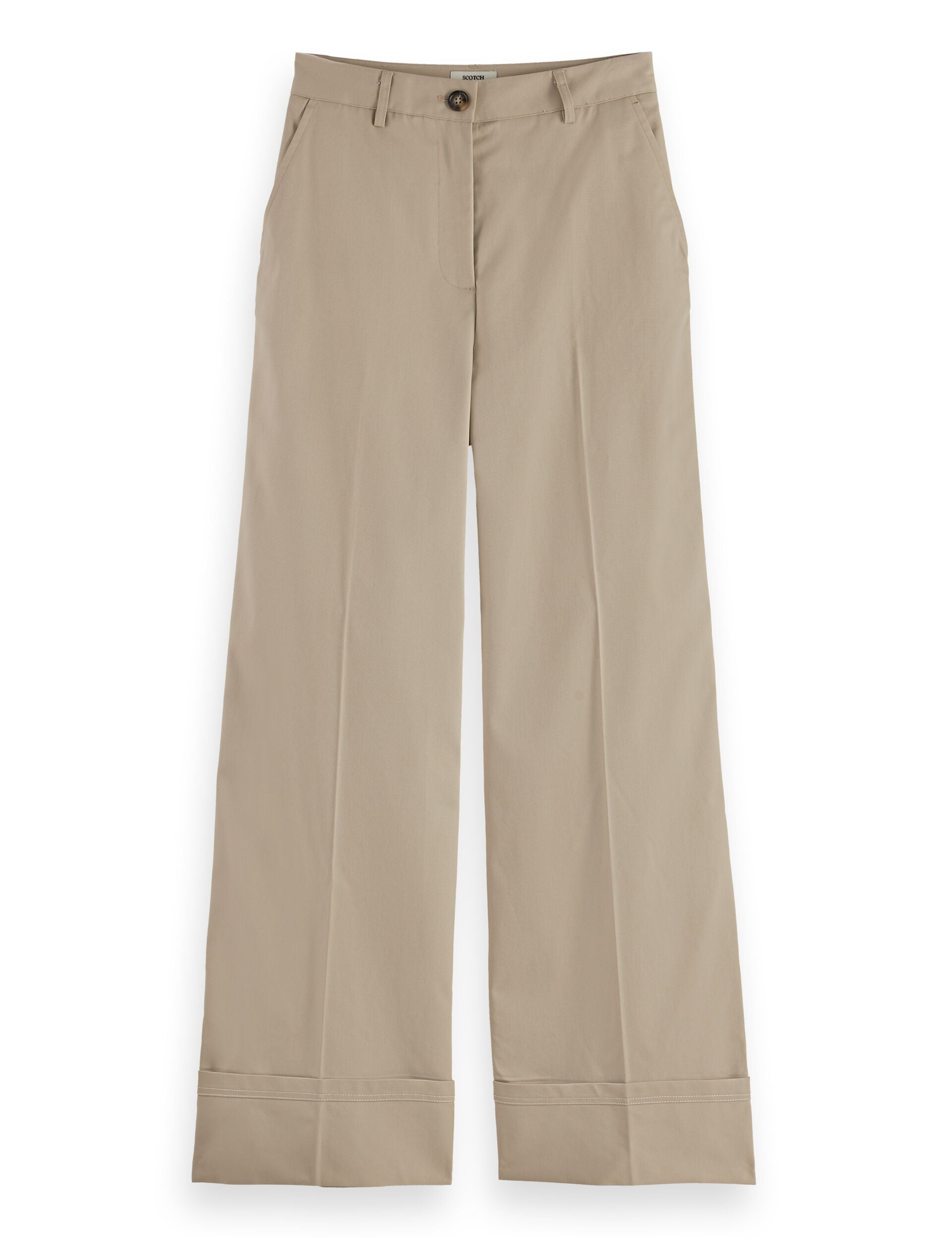 Luca high rise wide leg cuffed chino pant