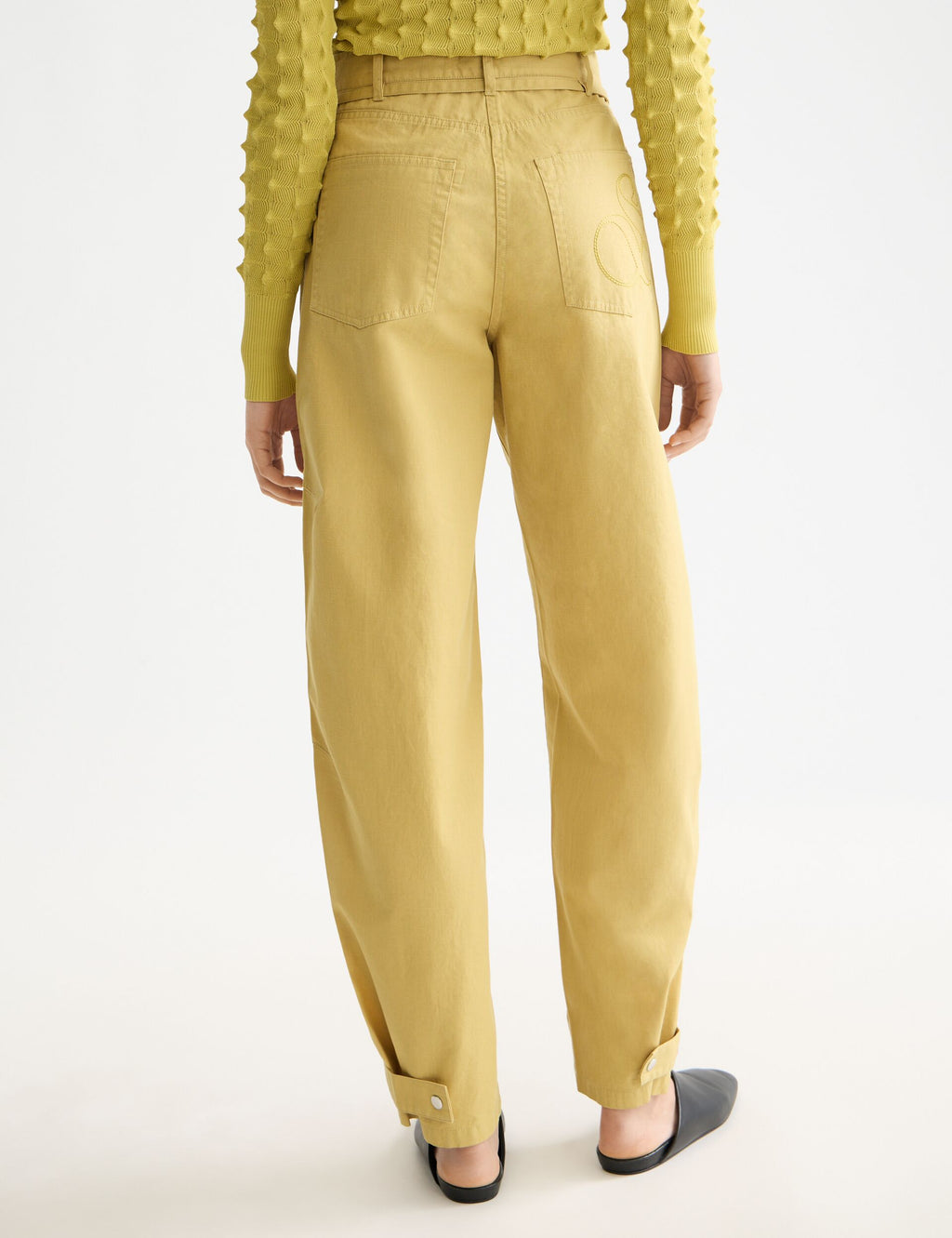 Lotus barrel leg seam detail pant