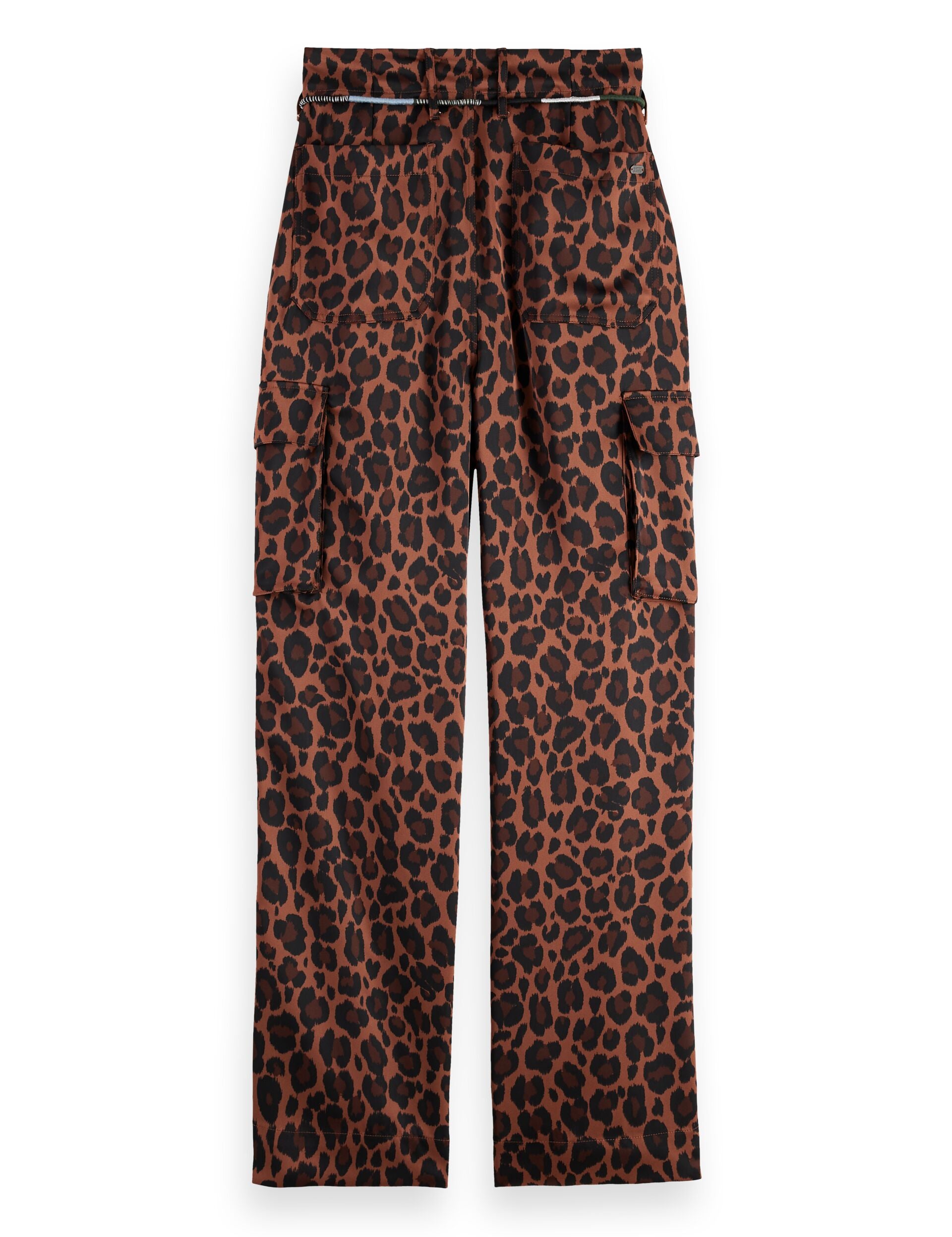 Faye high-rise tapered leg satin cargo pant