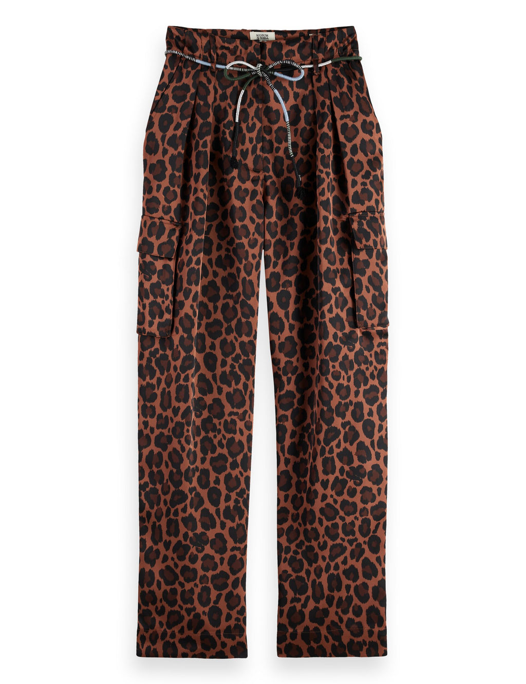 Faye high-rise tapered leg satin cargo pant