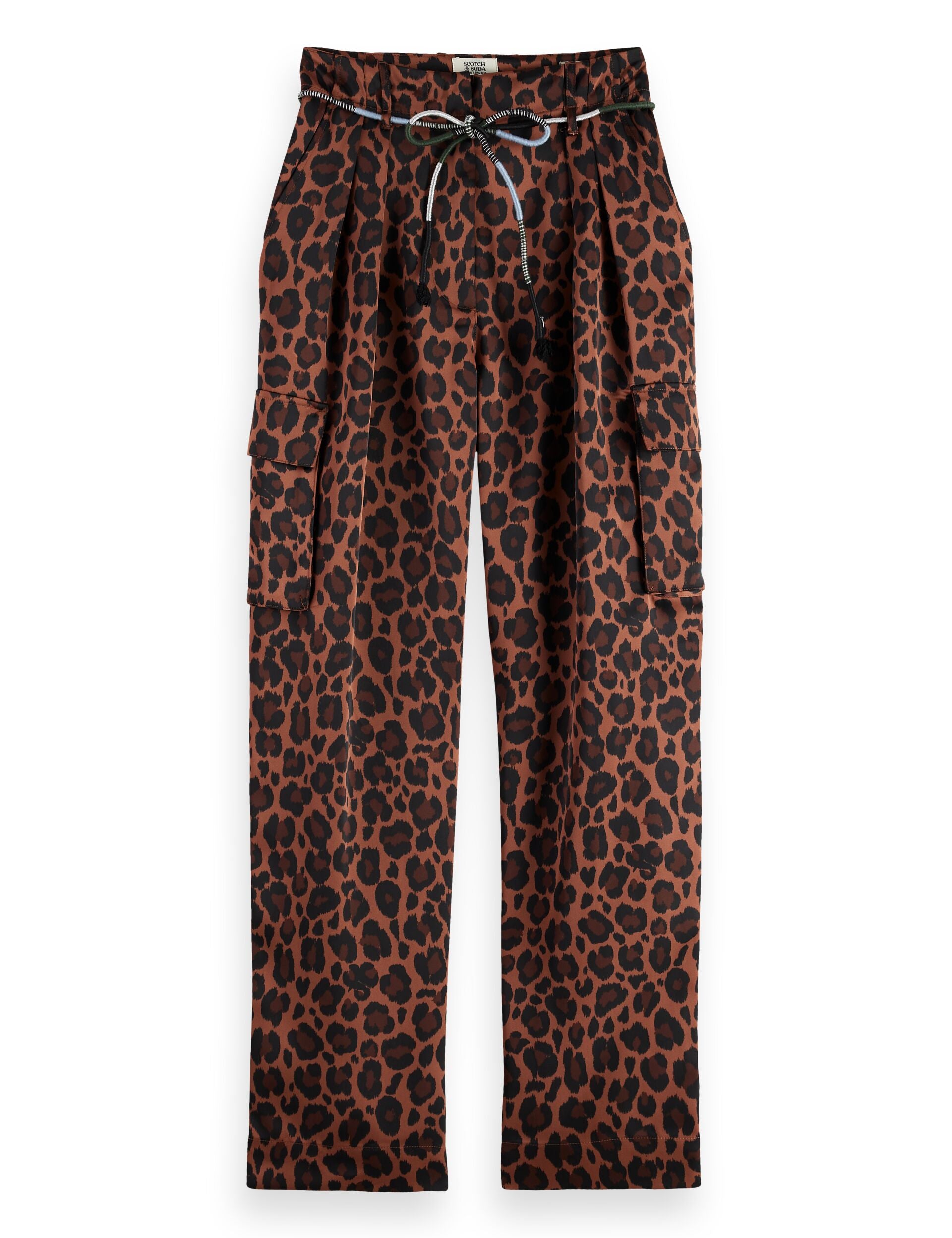 Faye high-rise tapered leg satin cargo pant