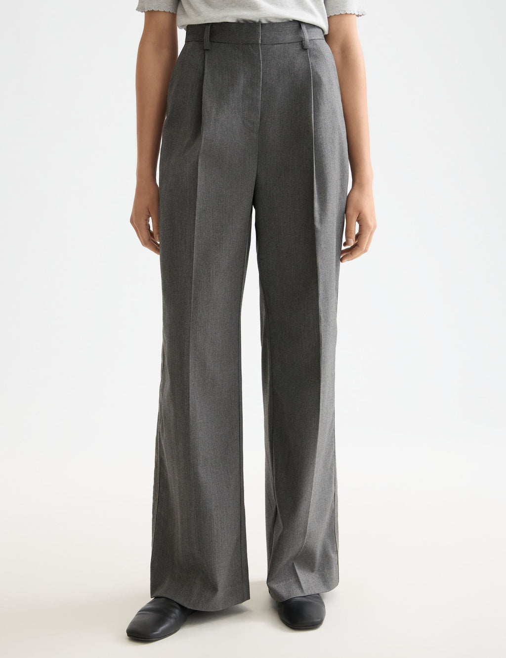 Rose high rise wide leg herringbone pant