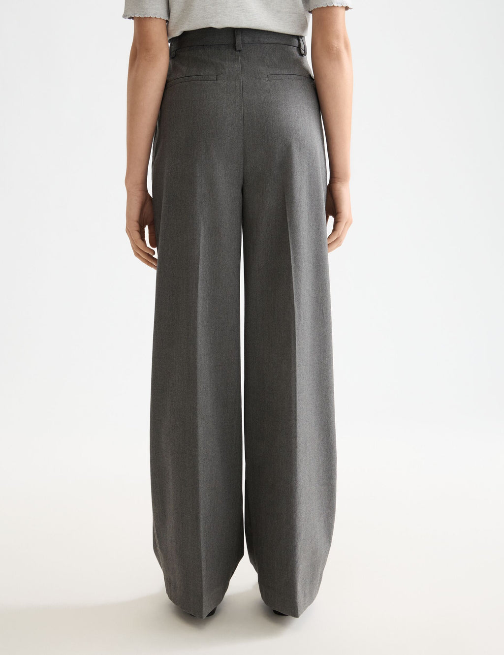 Rose high rise wide leg herringbone pant