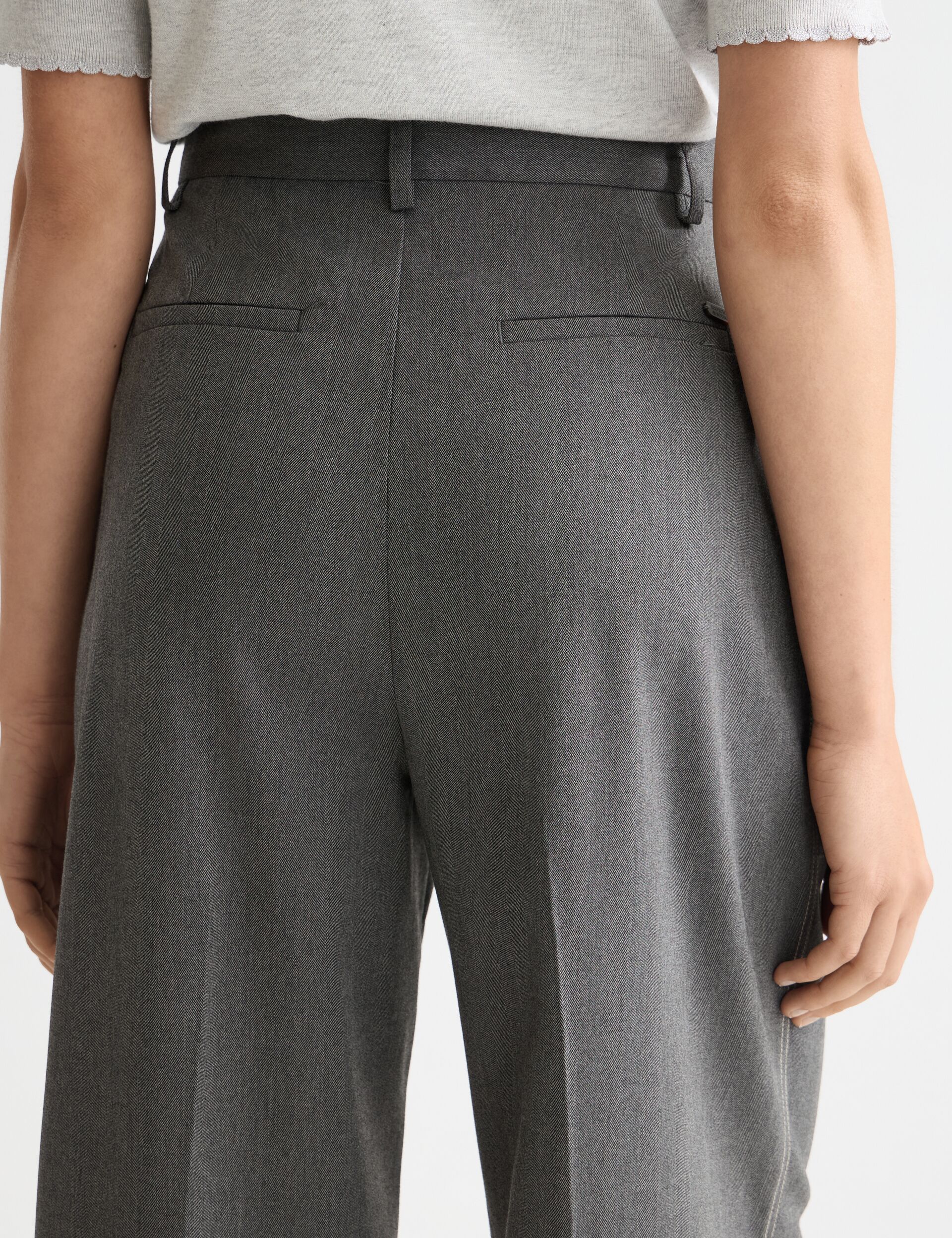 Rose high rise wide leg herringbone pant