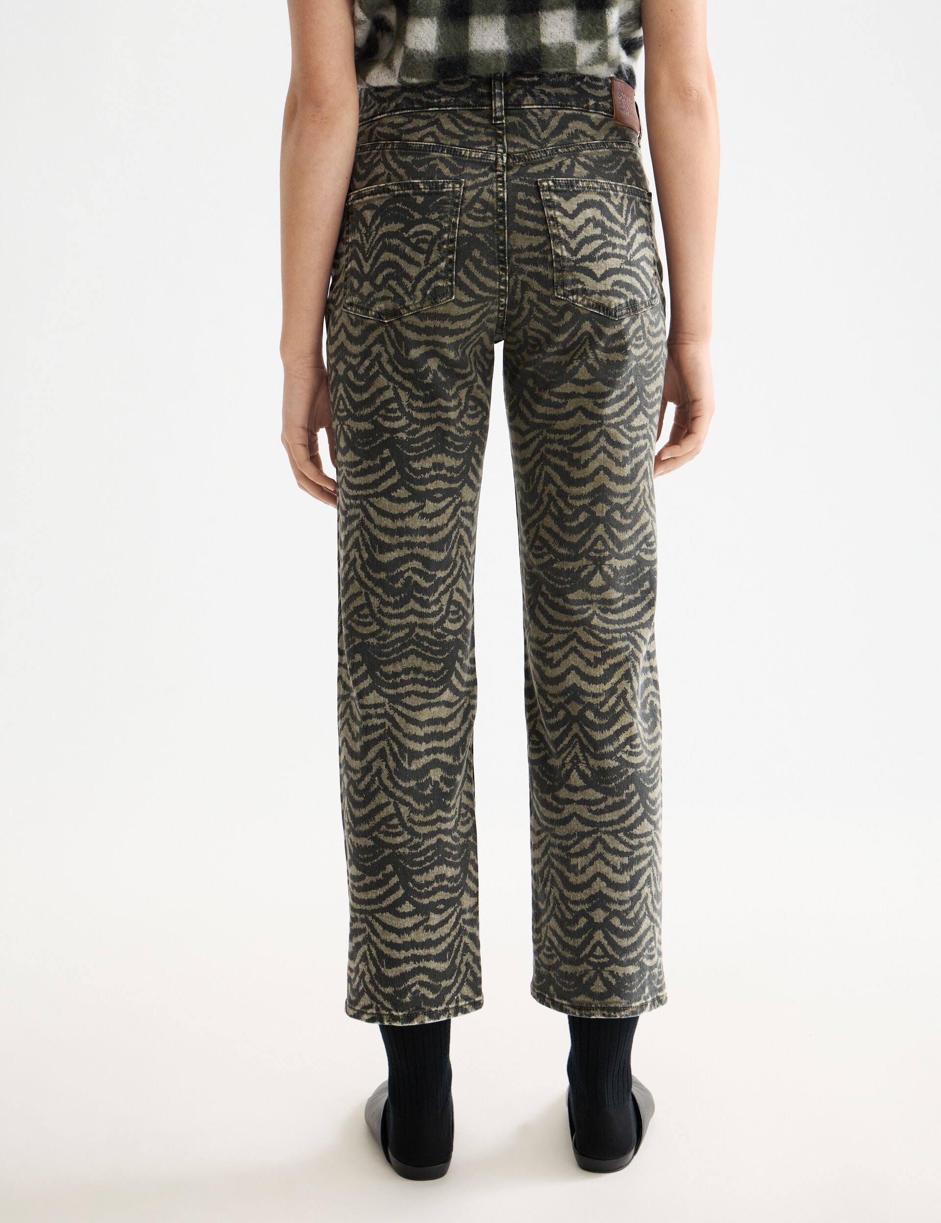 The Sky allover print straight jeans — Ikat Feather