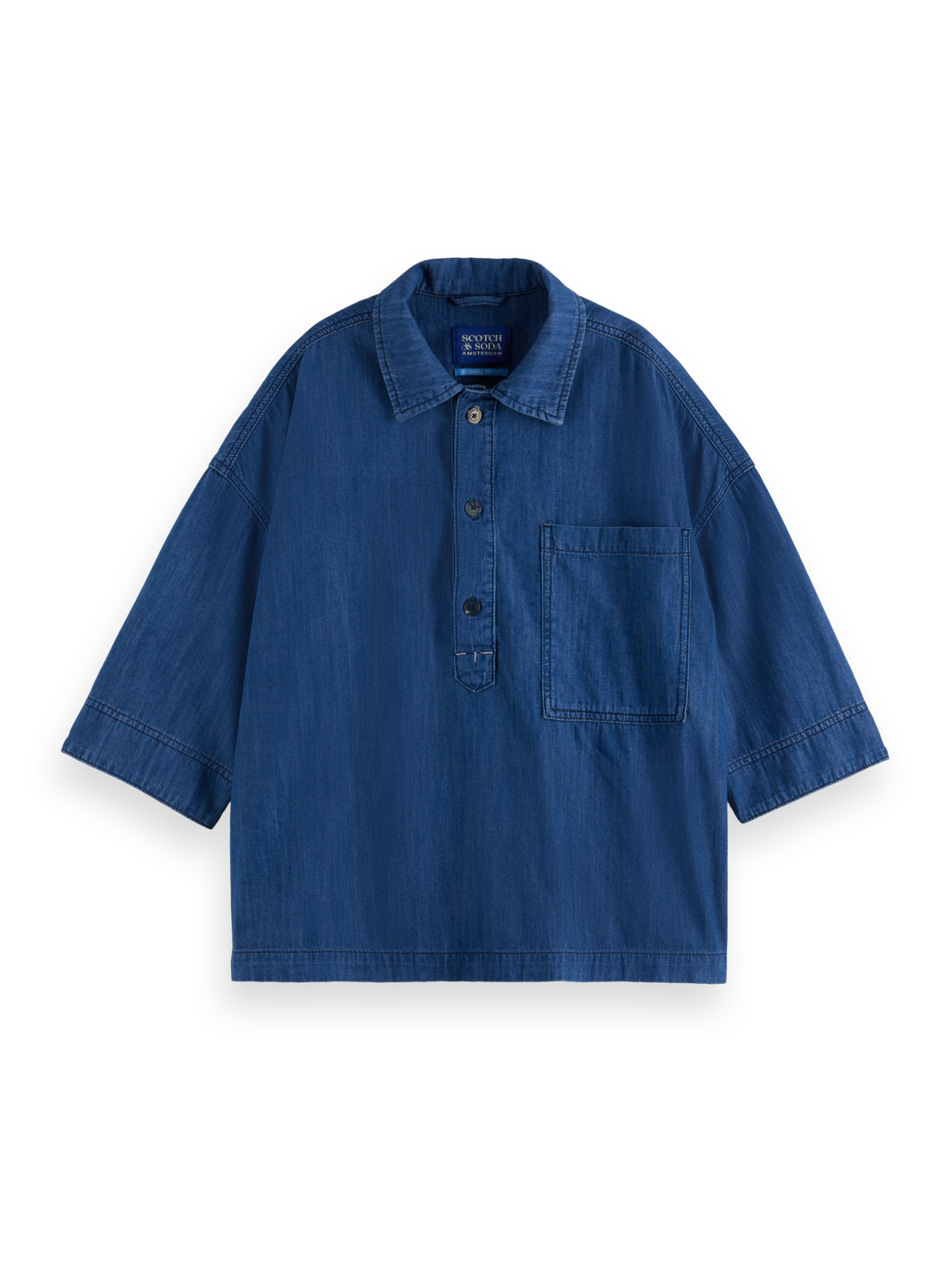 Lightweight Denim Popover Shirt