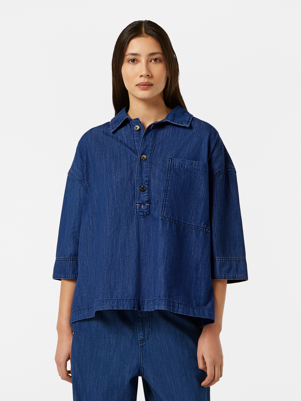 Lightweight Denim Popover Shirt