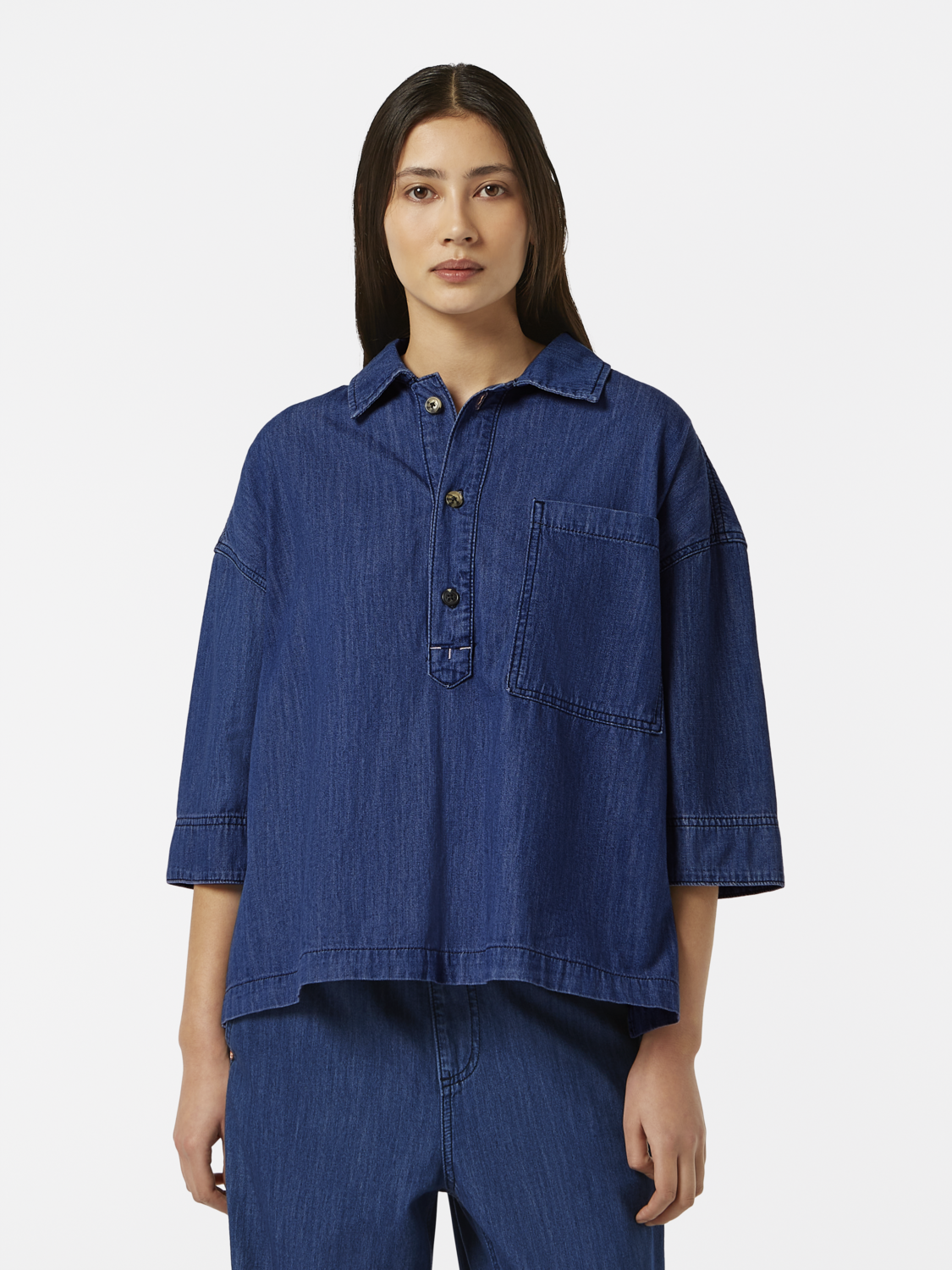 Lightweight Denim Popover Shirt