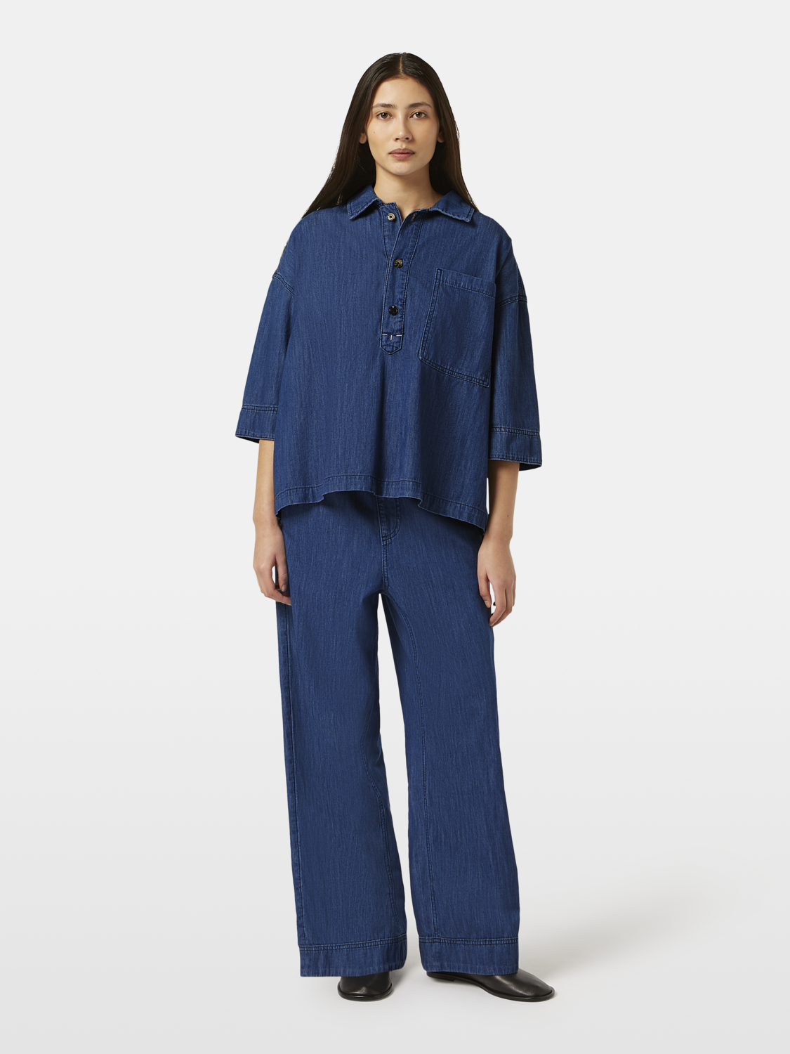 Lightweight Denim Popover Shirt