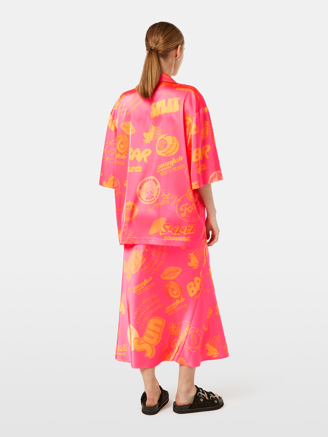 Satin Printed Short Sleeve Shirt