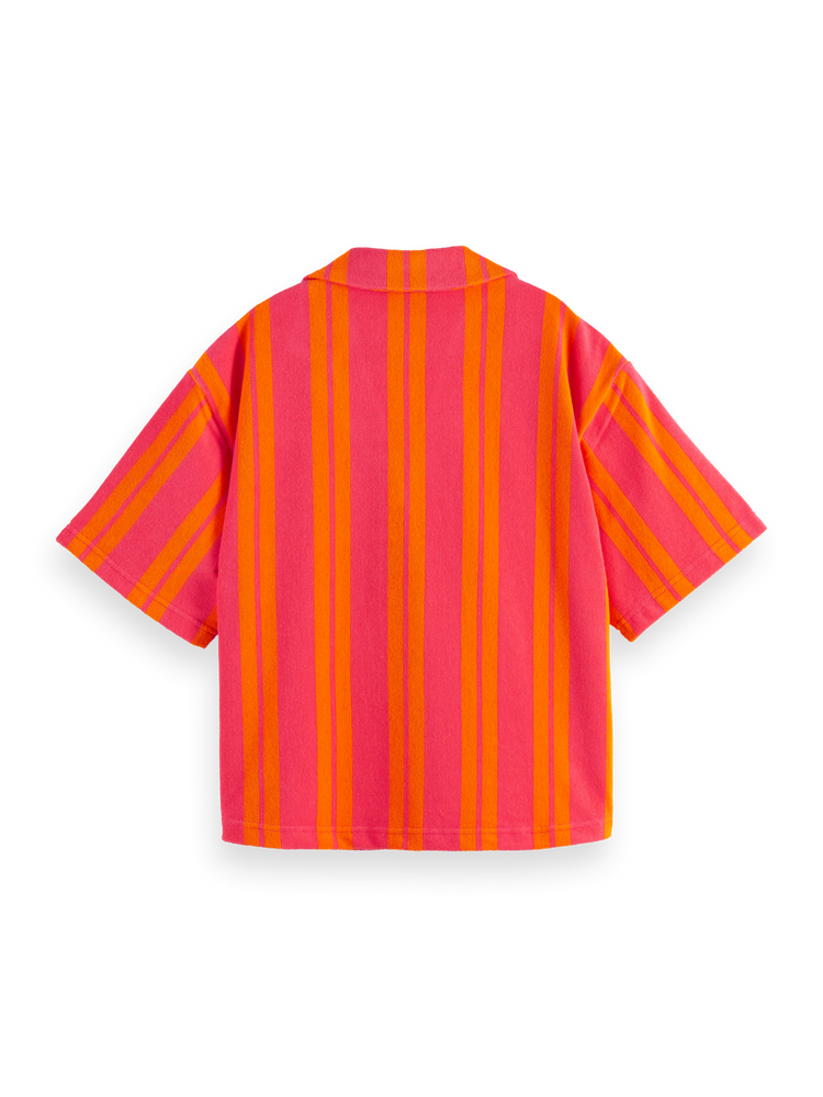 Terrycloth Striped Short Sleeve Shirt