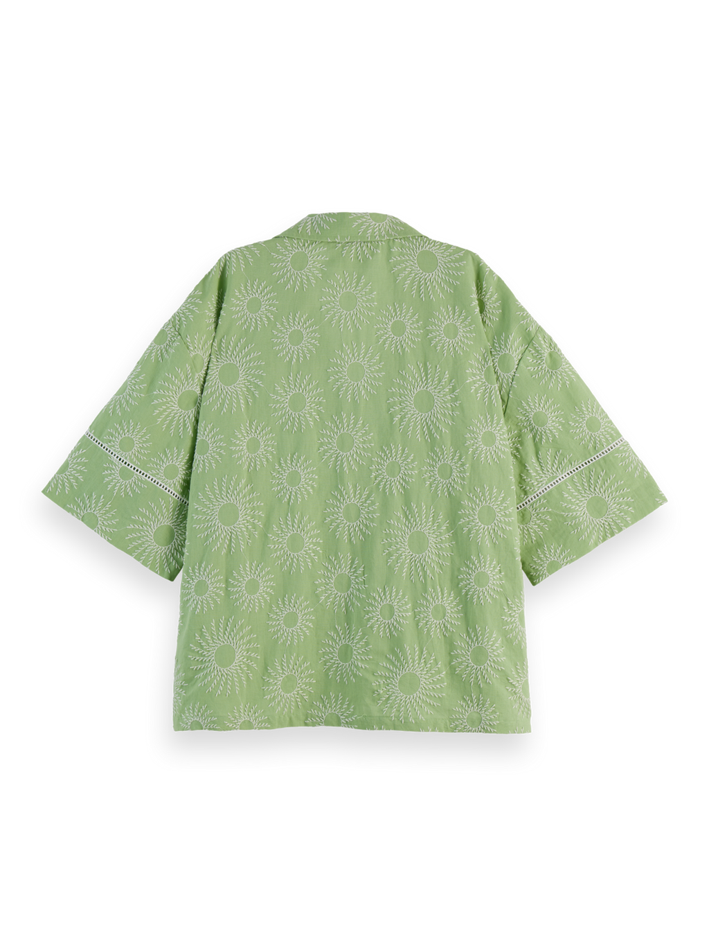 Cotton-Linen Embroidered Short Sleeve Shirt