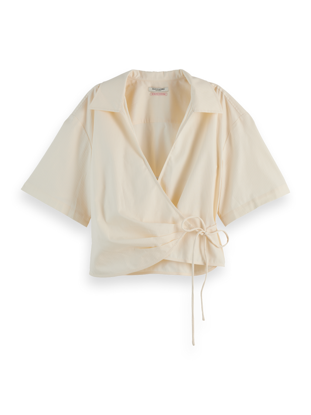 Structured Stripe Wrap Top