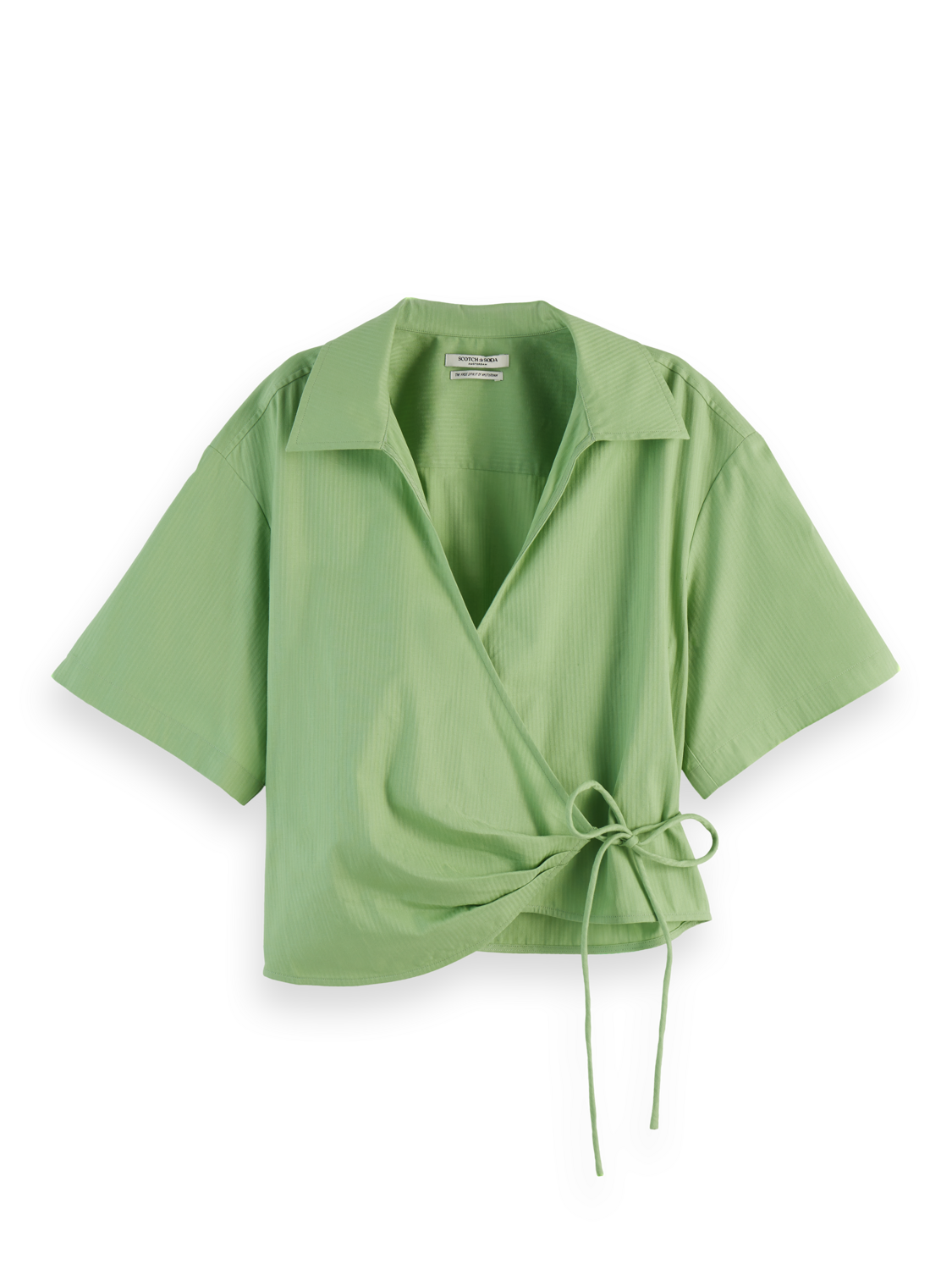 Structured Stripe Wrap Top