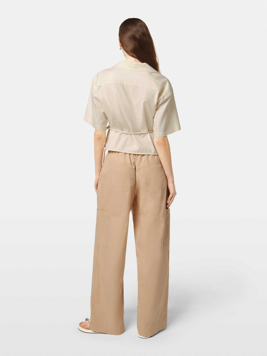 Structured Stripe Wrap Top