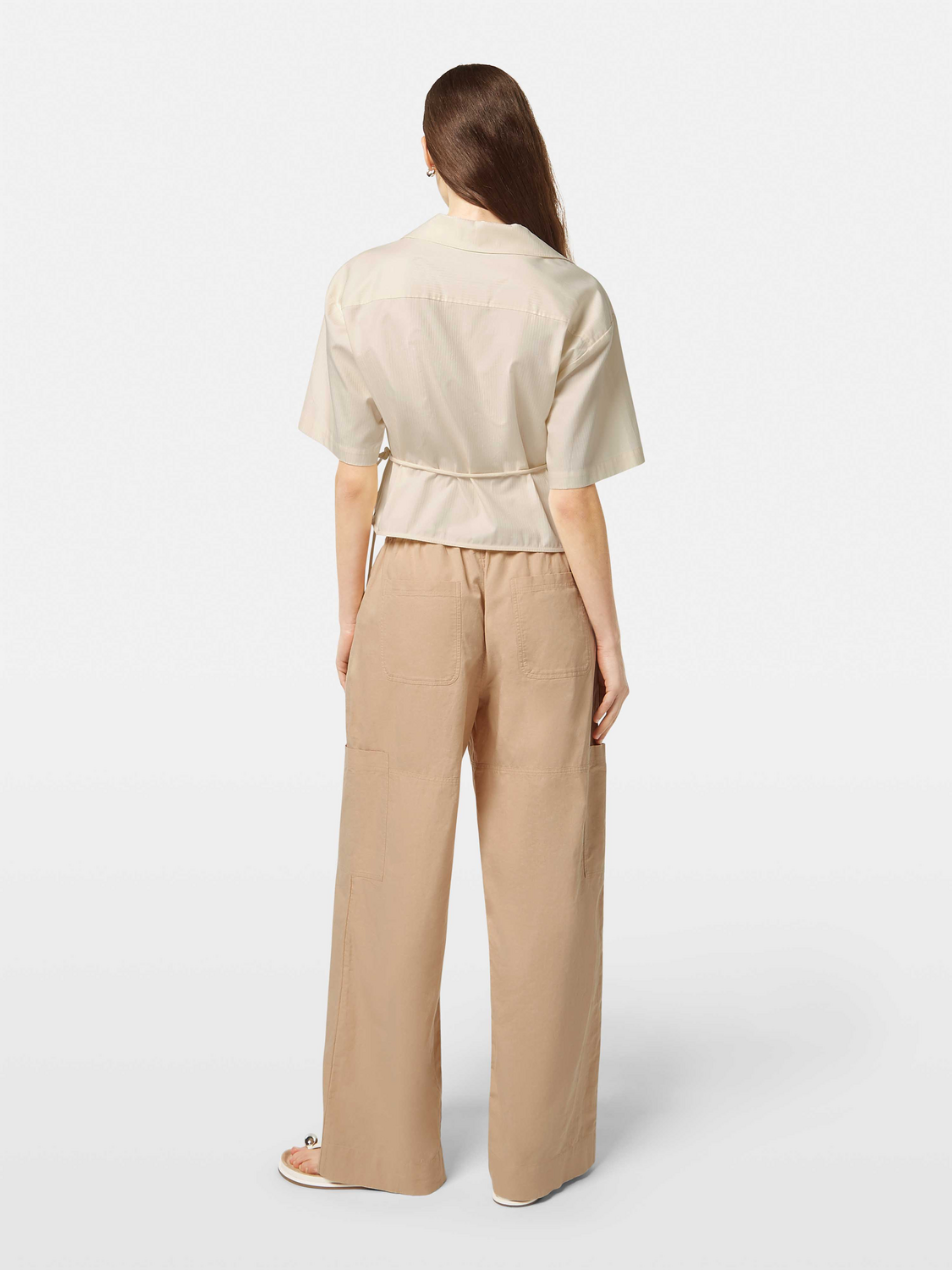 Structured Stripe Wrap Top