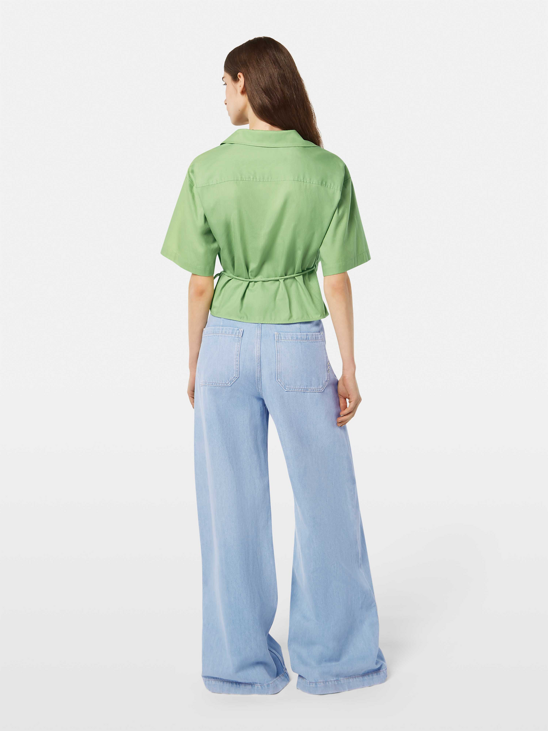 Structured Stripe Wrap Top