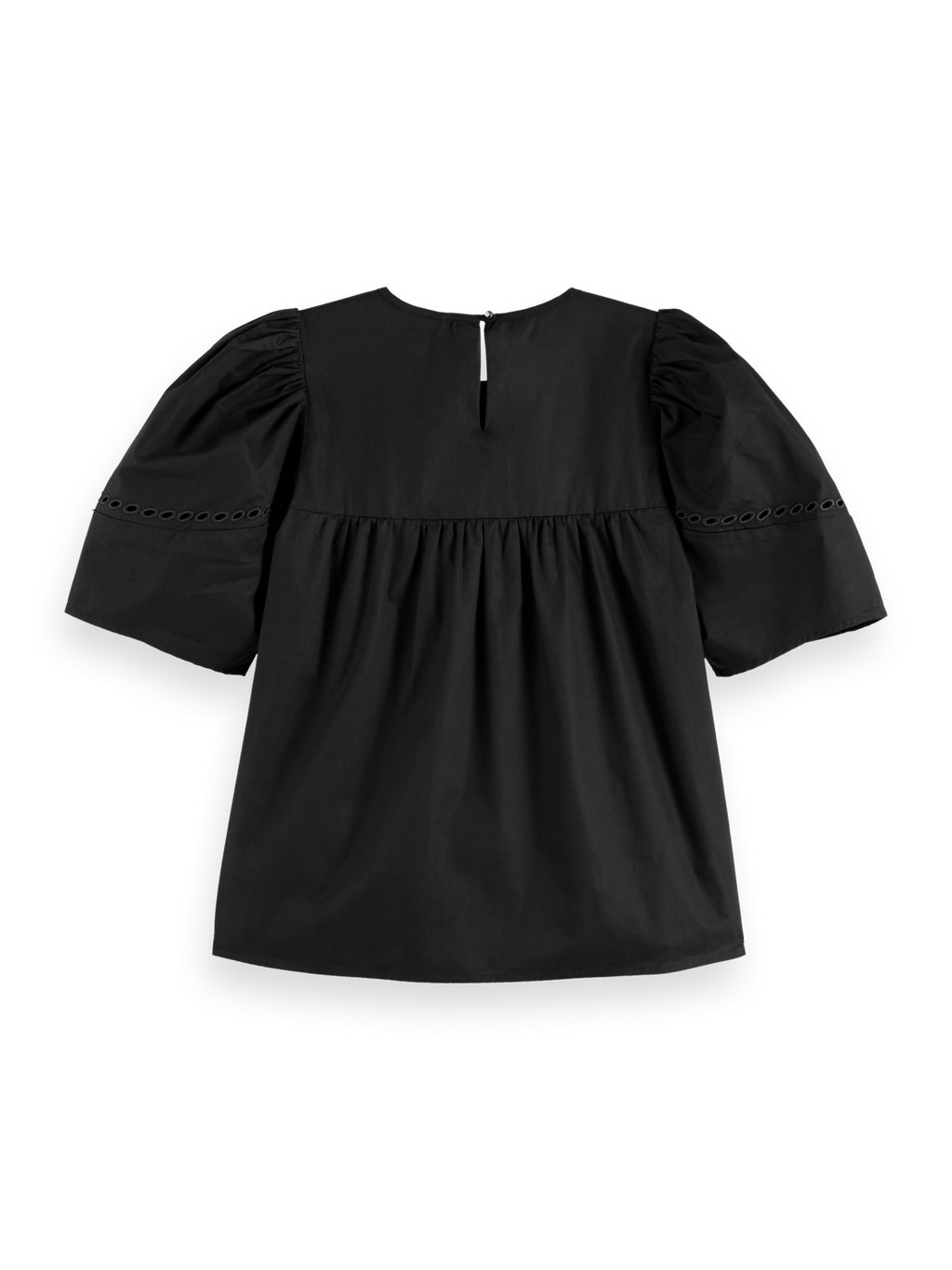 Cotton-Twill Embroidered Top