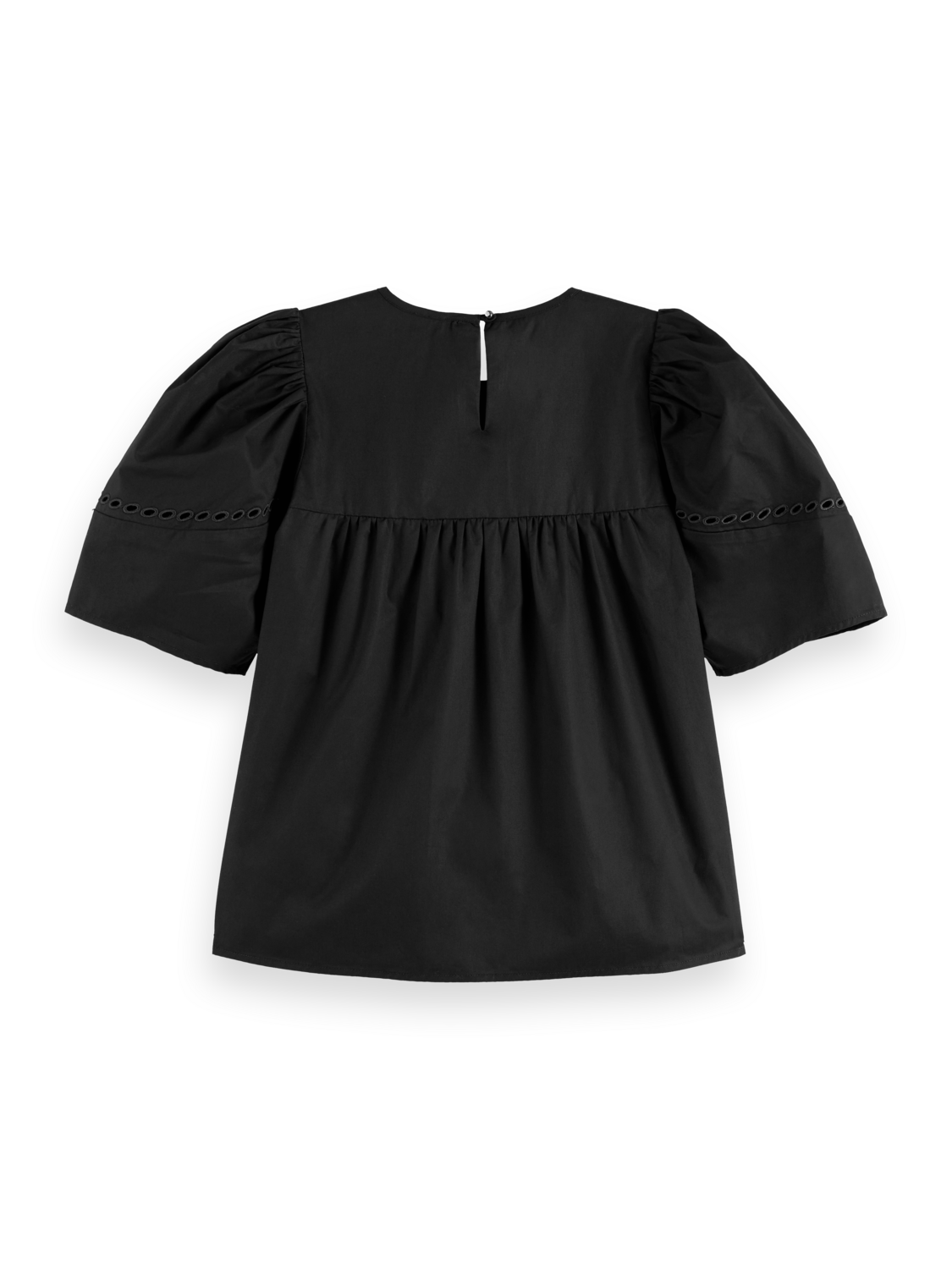 Cotton-Twill Embroidered Top