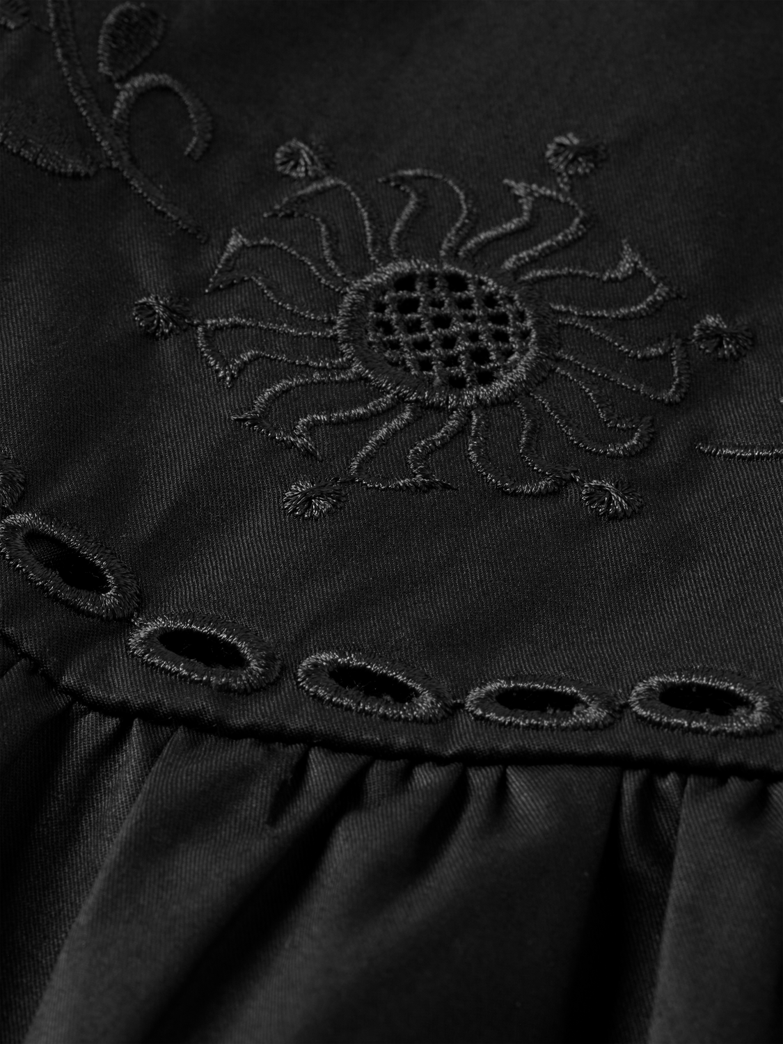 Cotton-Twill Embroidered Top