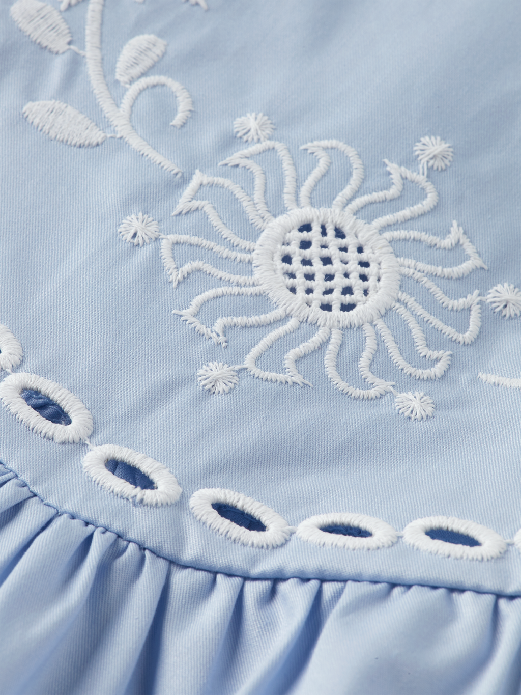 Cotton Twill Embroidered Top