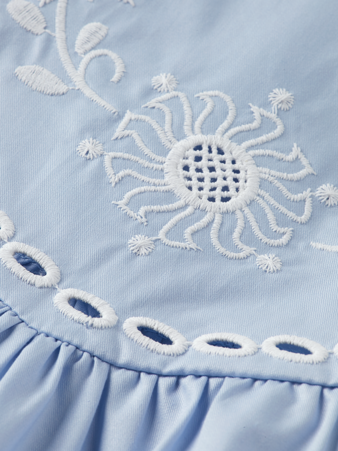 Cotton Twill Embroidered Top