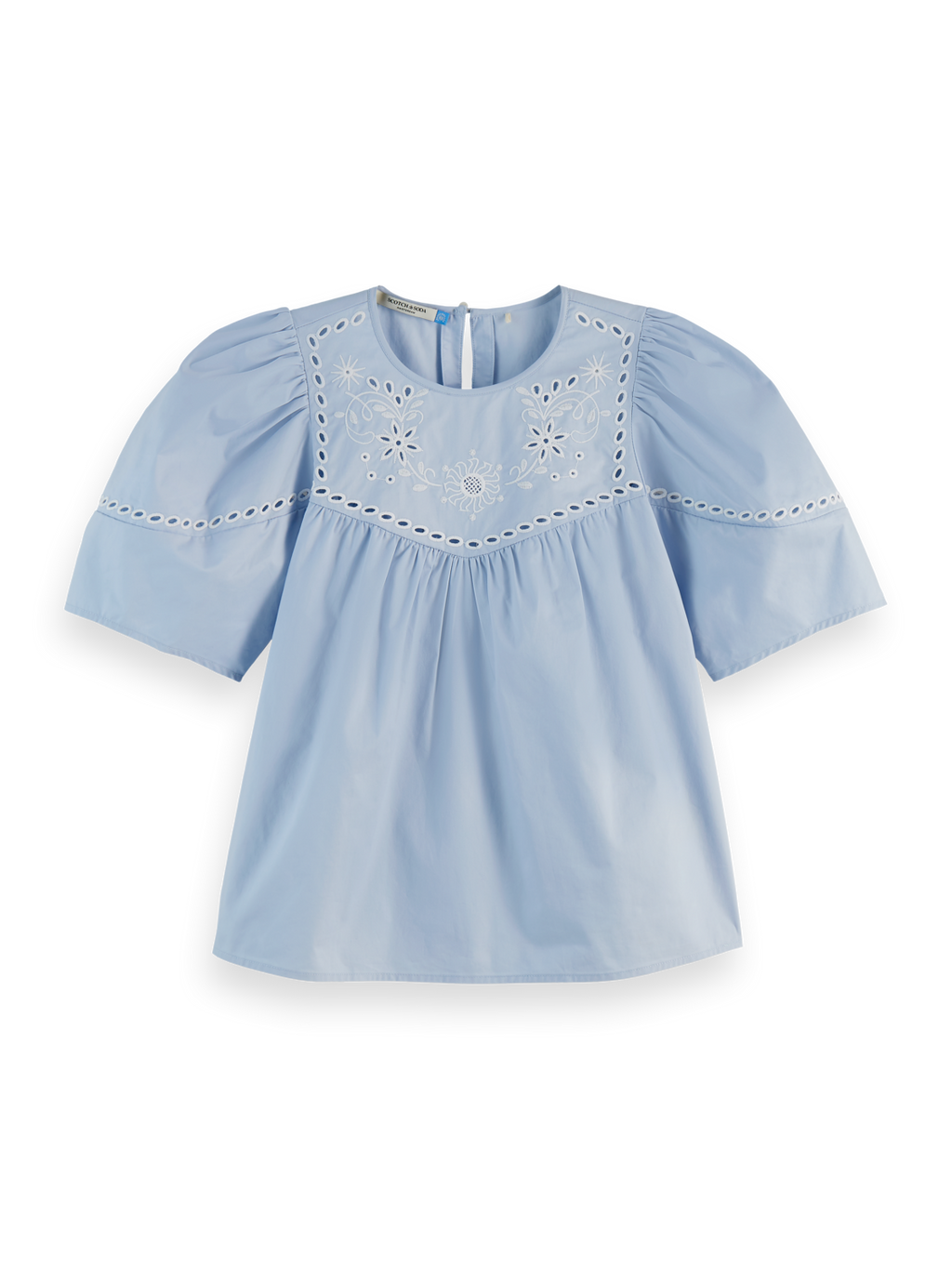 Cotton Twill Embroidered Top