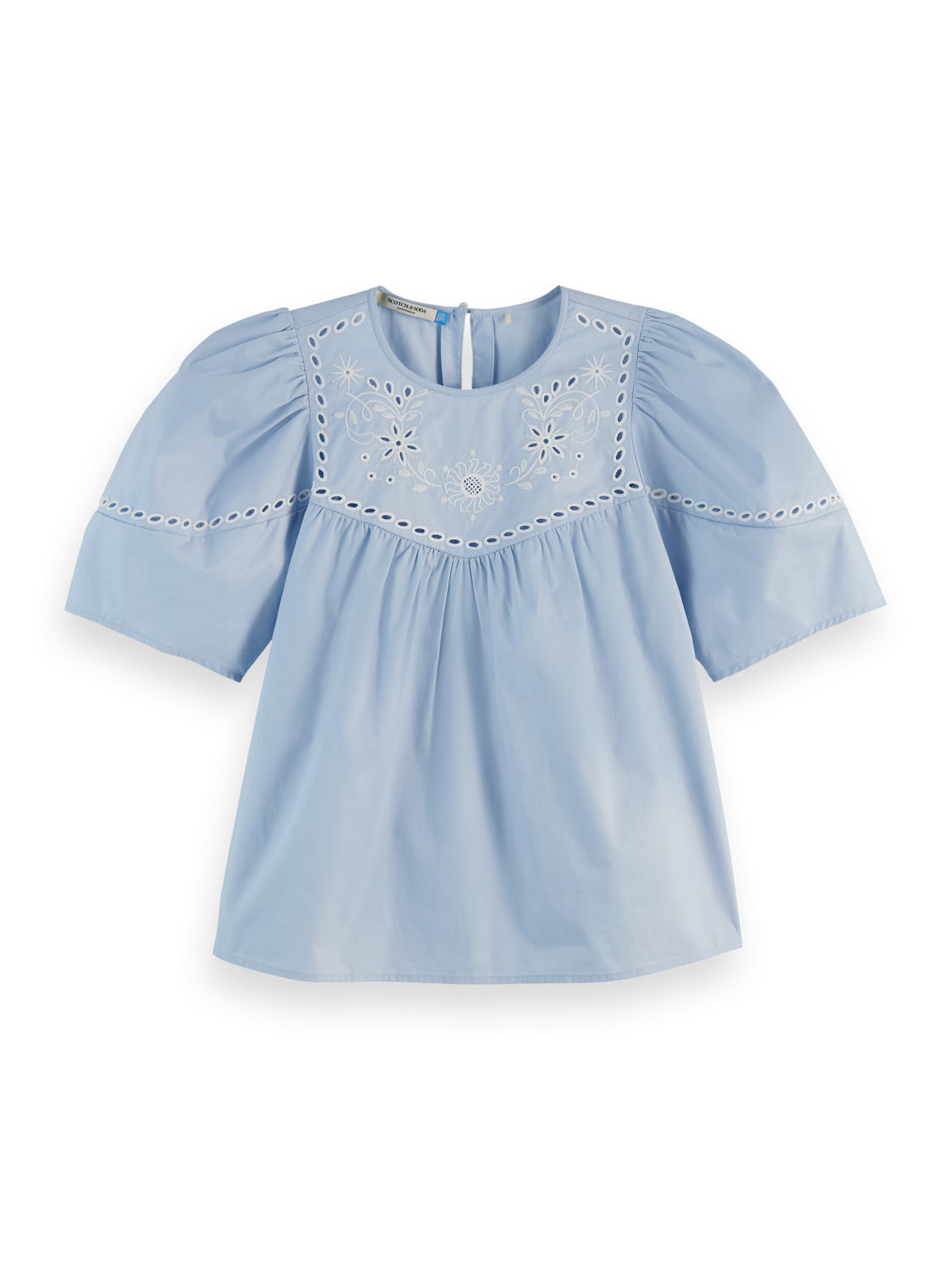 Cotton Twill Embroidered Top