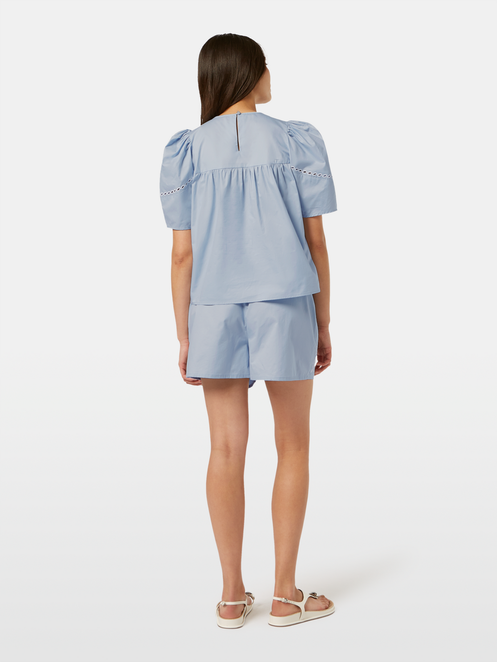 Cotton Twill Embroidered Top