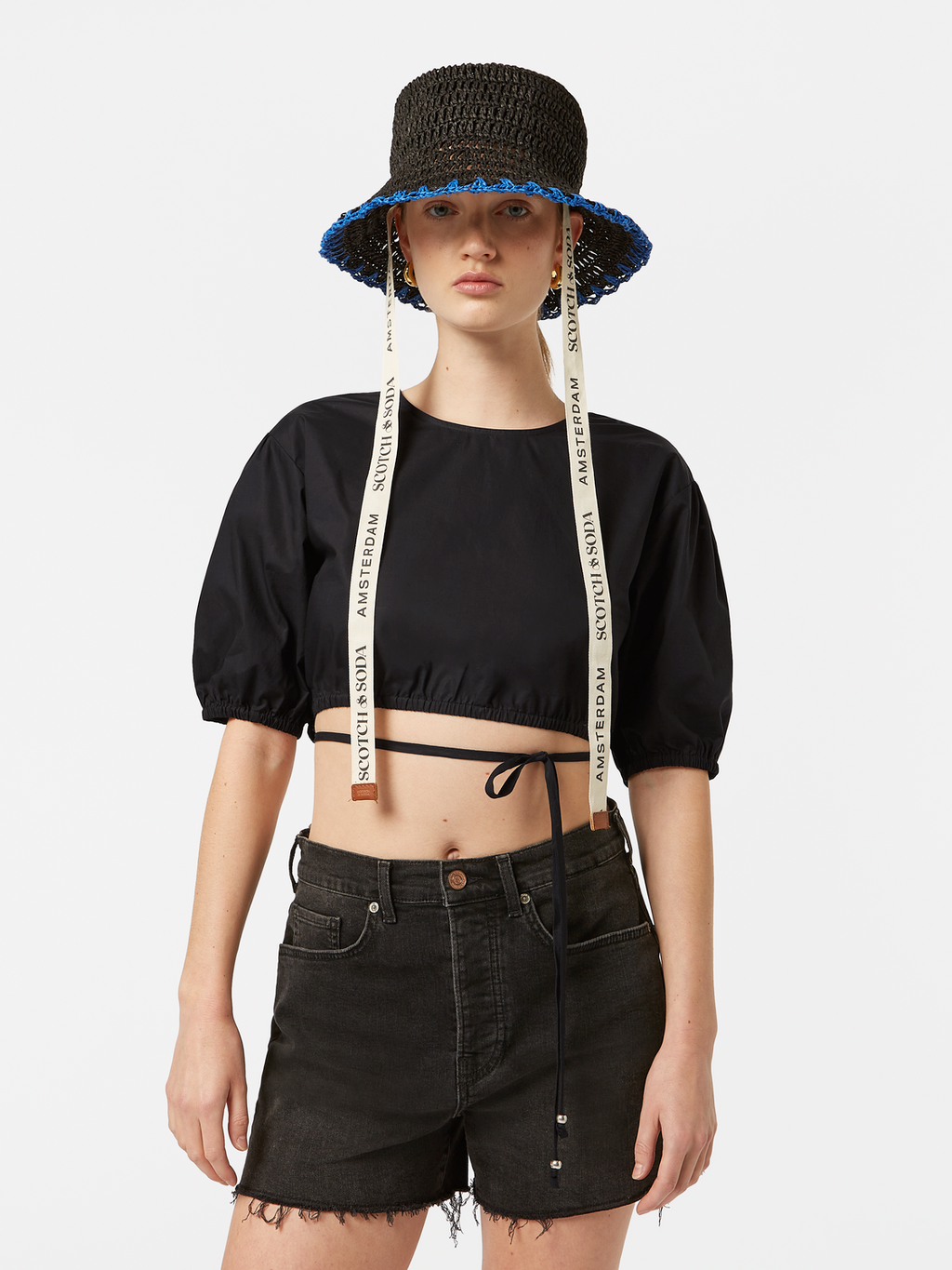 Cropped Poplin Tie Top