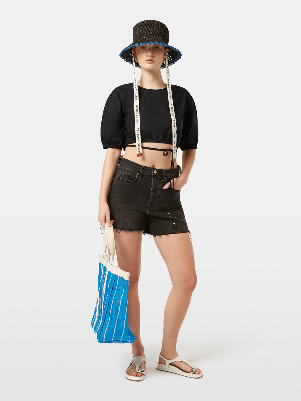 Cropped Poplin Tie Top