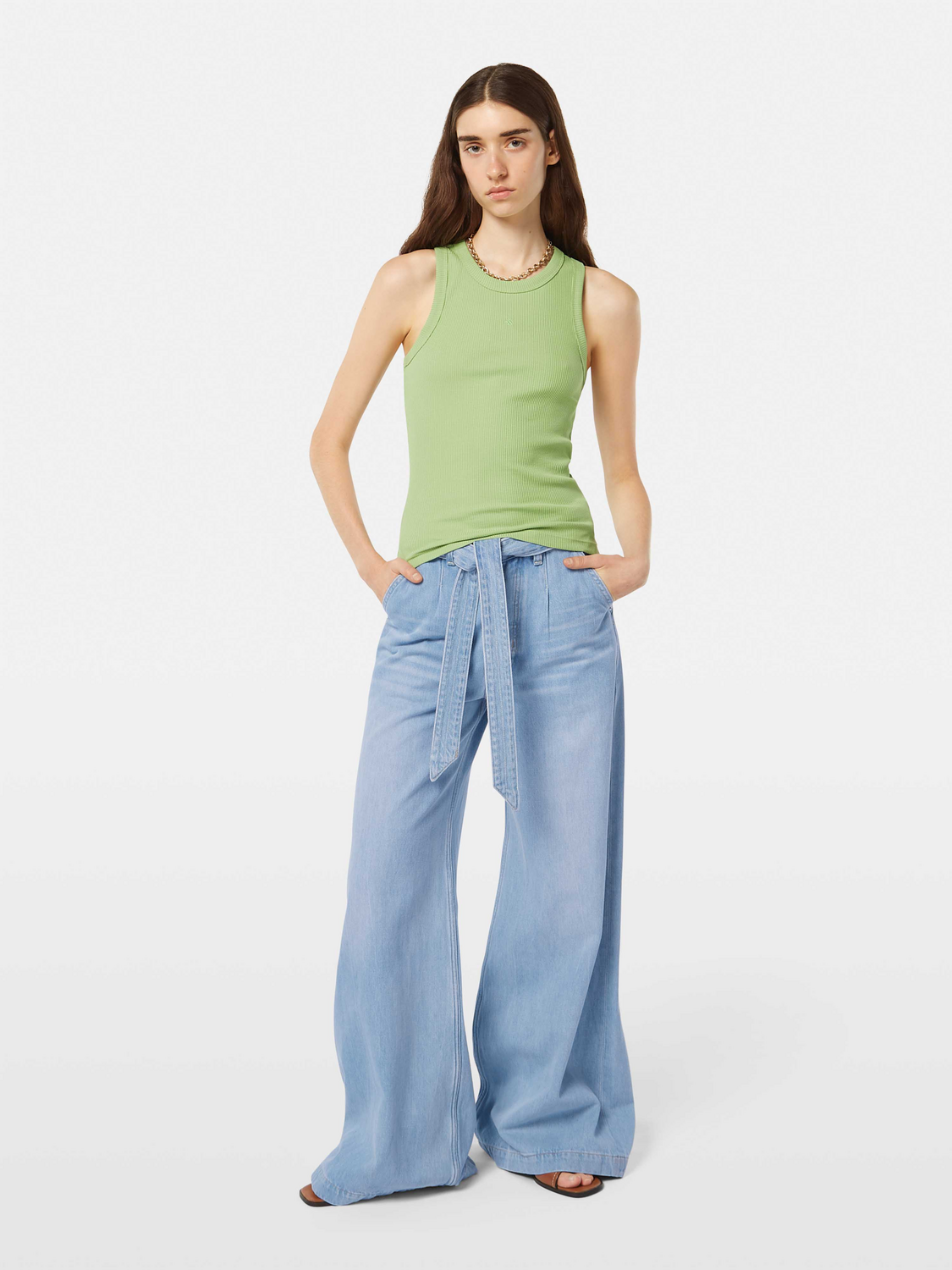 Ribbed Racer Tank Top