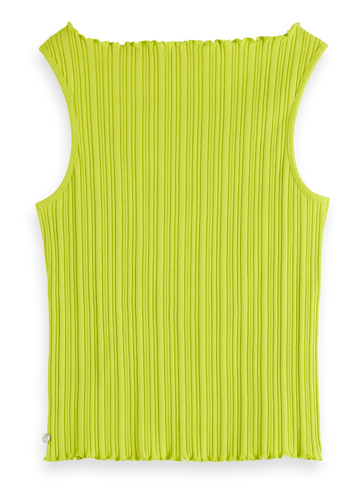 Structured Wide-Neck Sleeveless Top