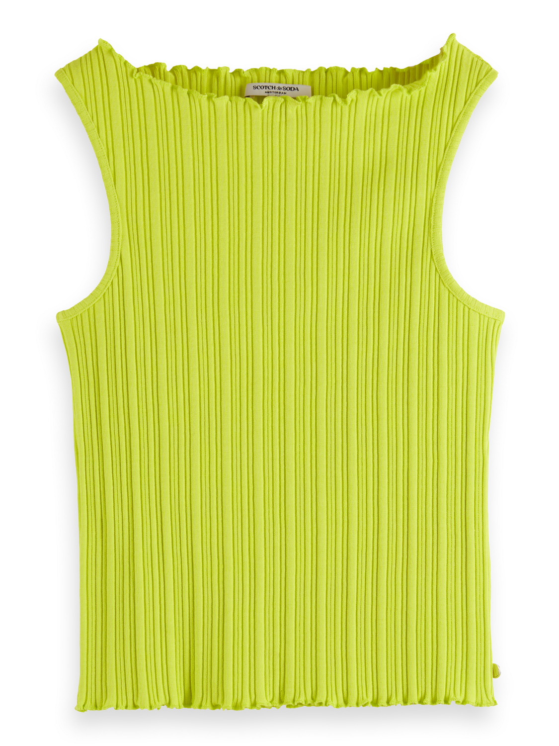 Structured Wide-Neck Sleeveless Top