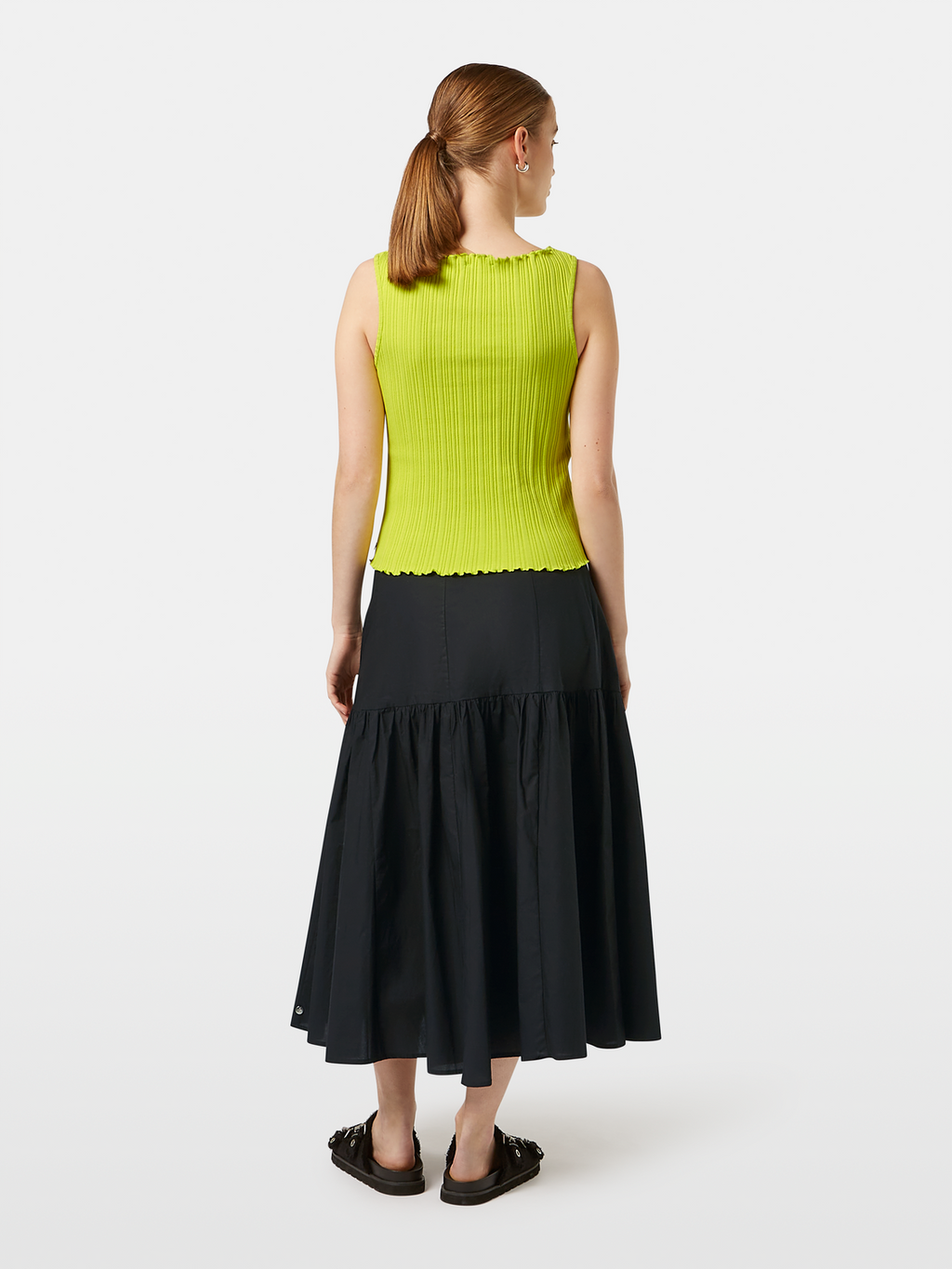 Structured Wide-Neck Sleeveless Top