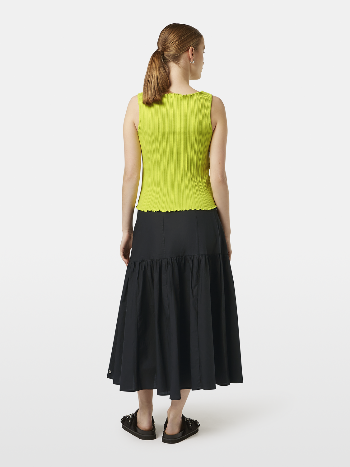 Structured Wide-Neck Sleeveless Top