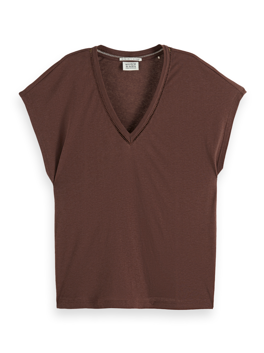 Cotton Linen Sleeveless V-Neck T-Shirt