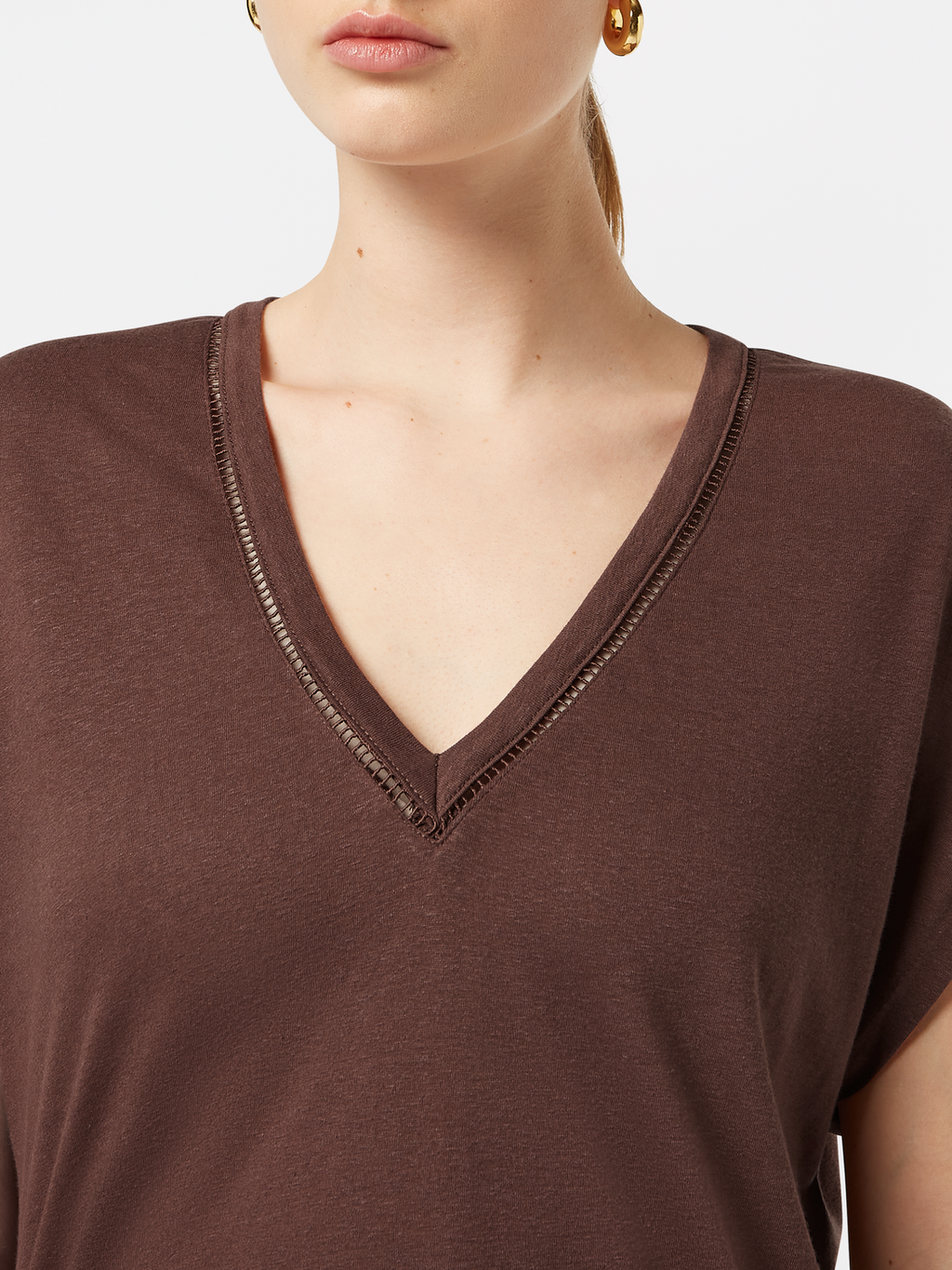 Cotton Linen Sleeveless V-Neck T-Shirt