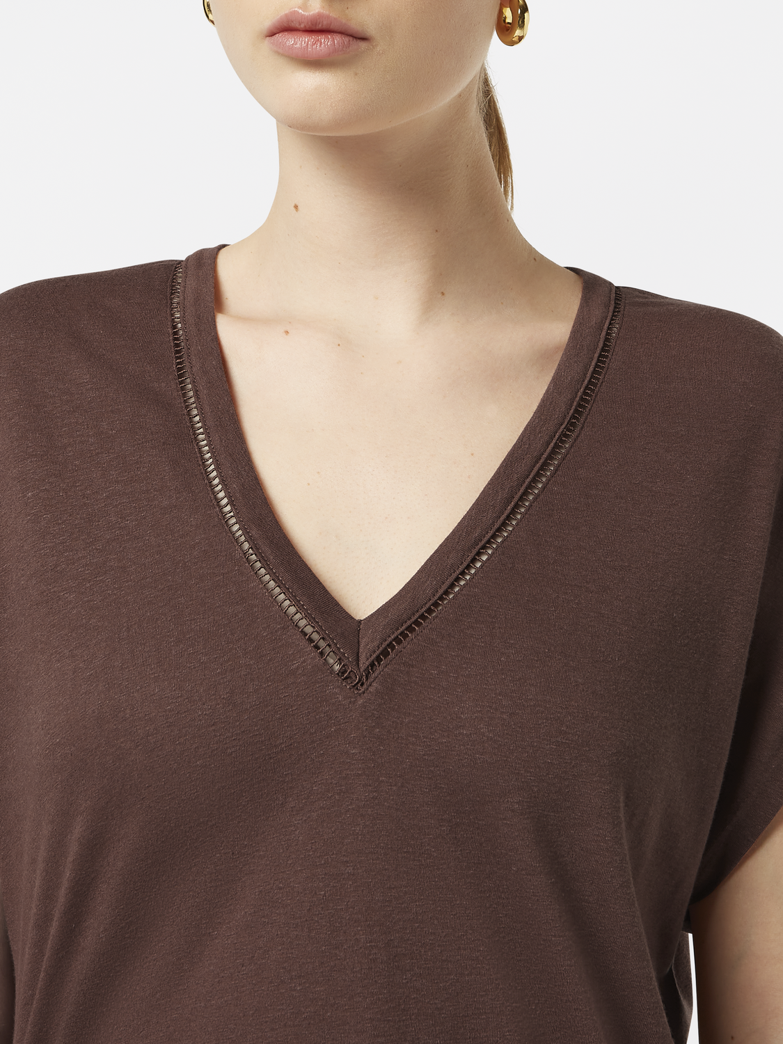 Cotton Linen Sleeveless V-Neck T-Shirt