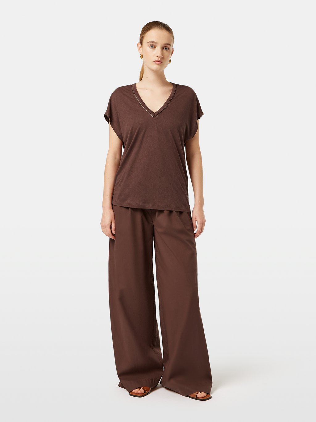 Cotton Linen Sleeveless V-Neck T-Shirt