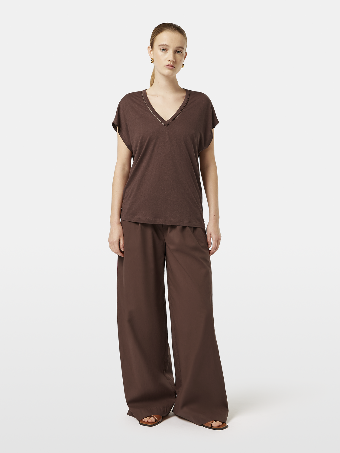 Cotton Linen Sleeveless V-Neck T-Shirt