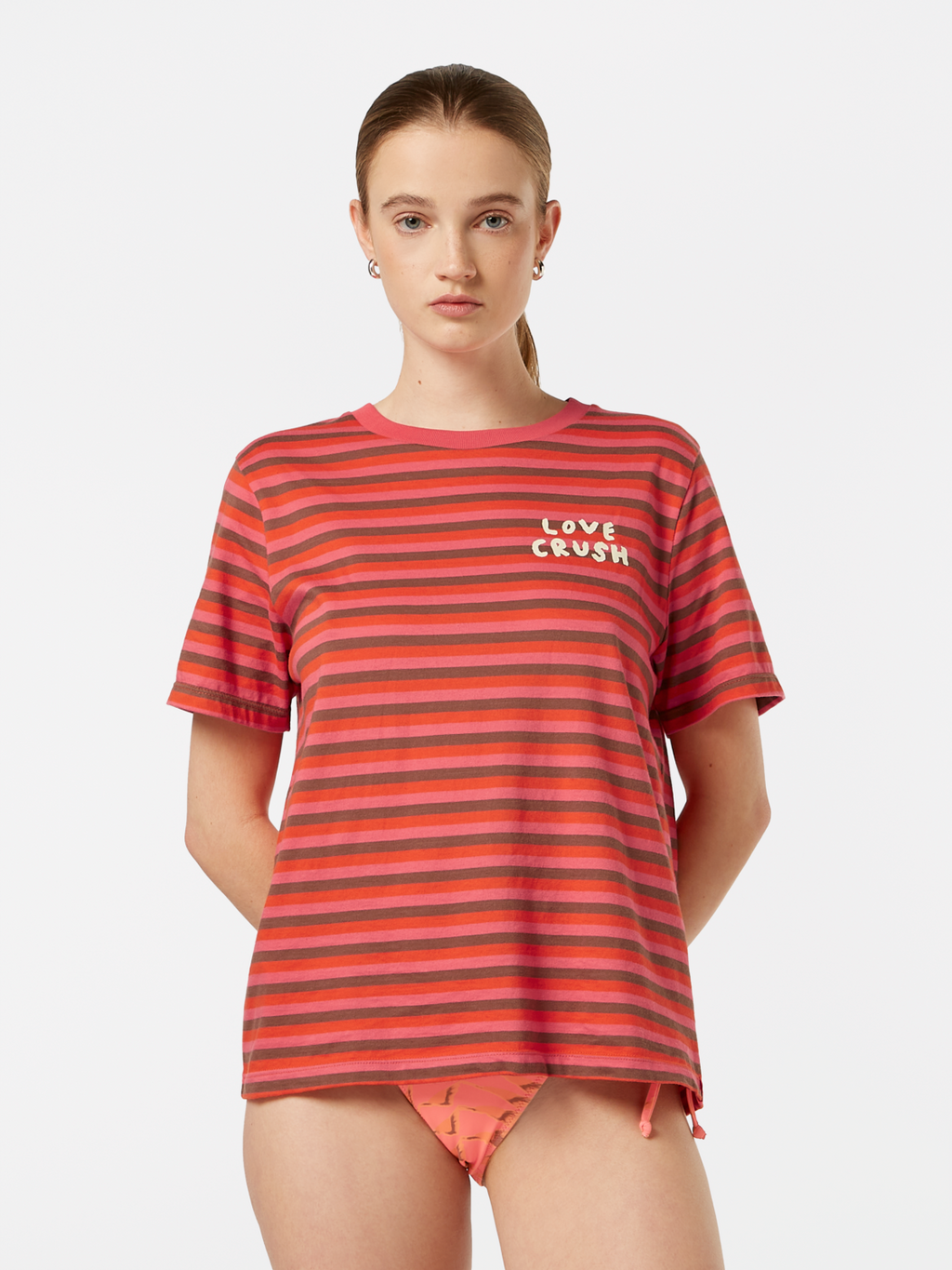 Love Crush Yarn-Dye Striped Regular-Fit T-Shirt
