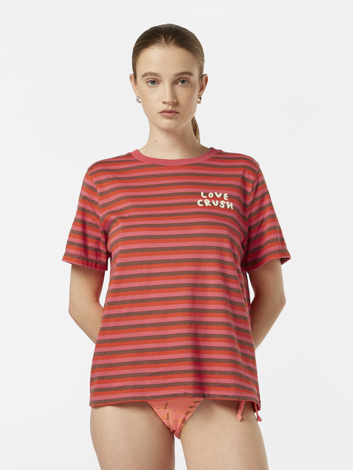 Love Crush Yarn-Dye Striped Regular-Fit T-Shirt