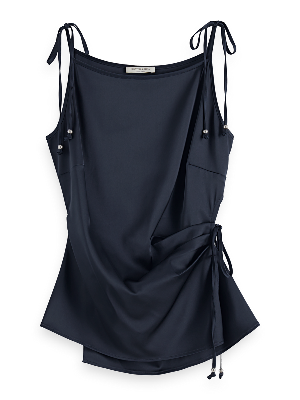 Satin Gathered Tank Top