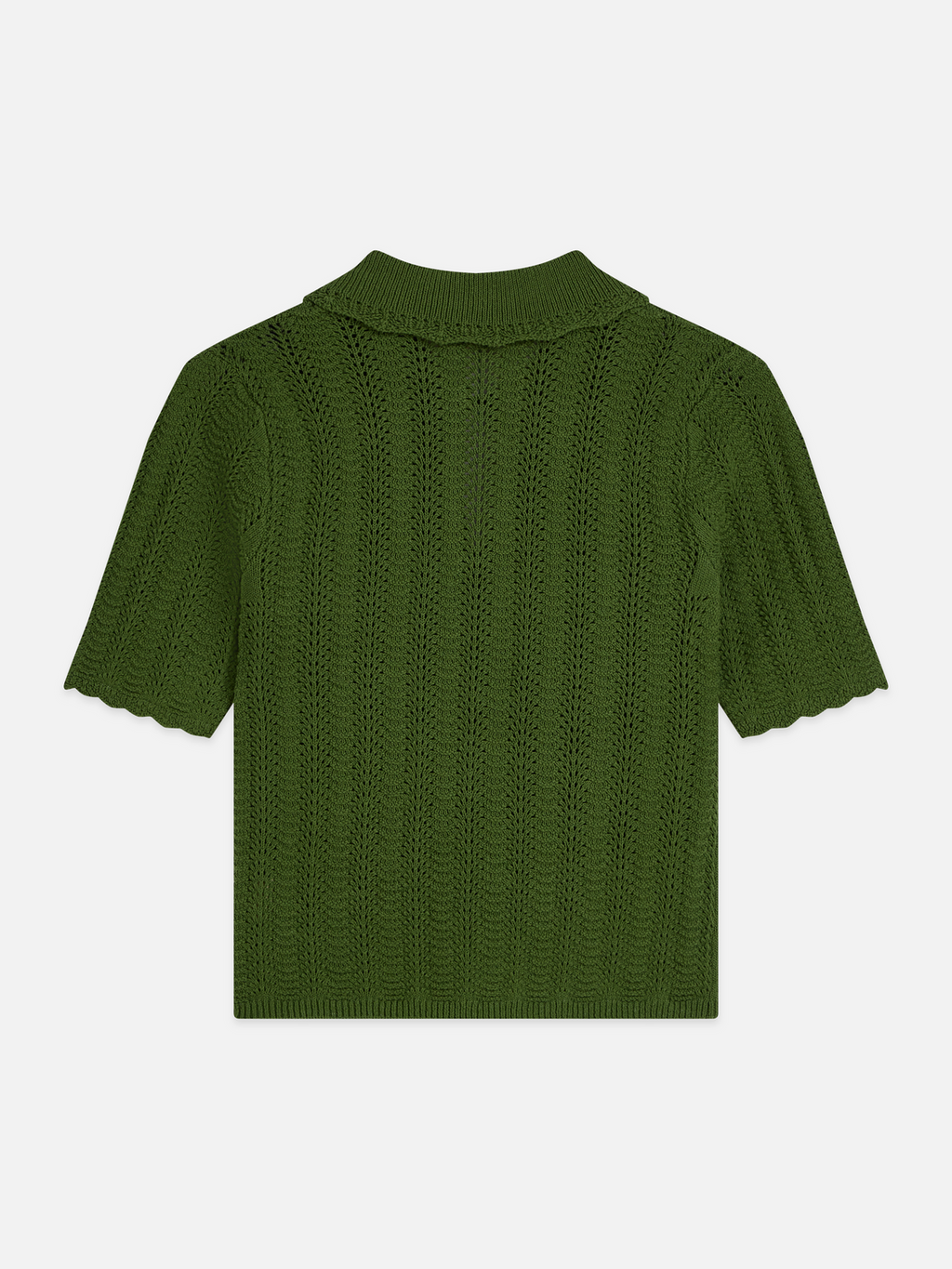 Pointelle Collared Knitted Tee