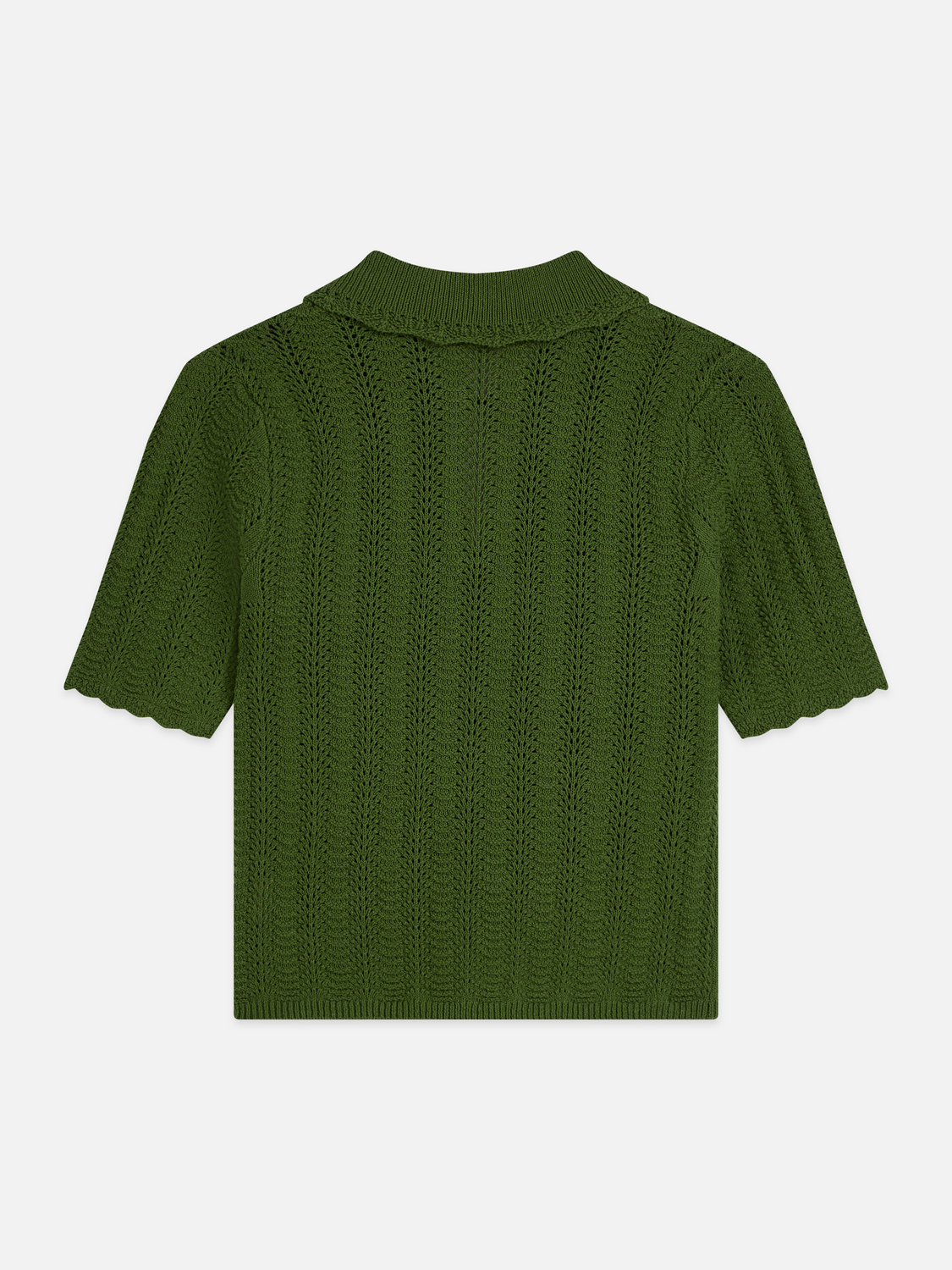 Pointelle Collared Knitted Tee